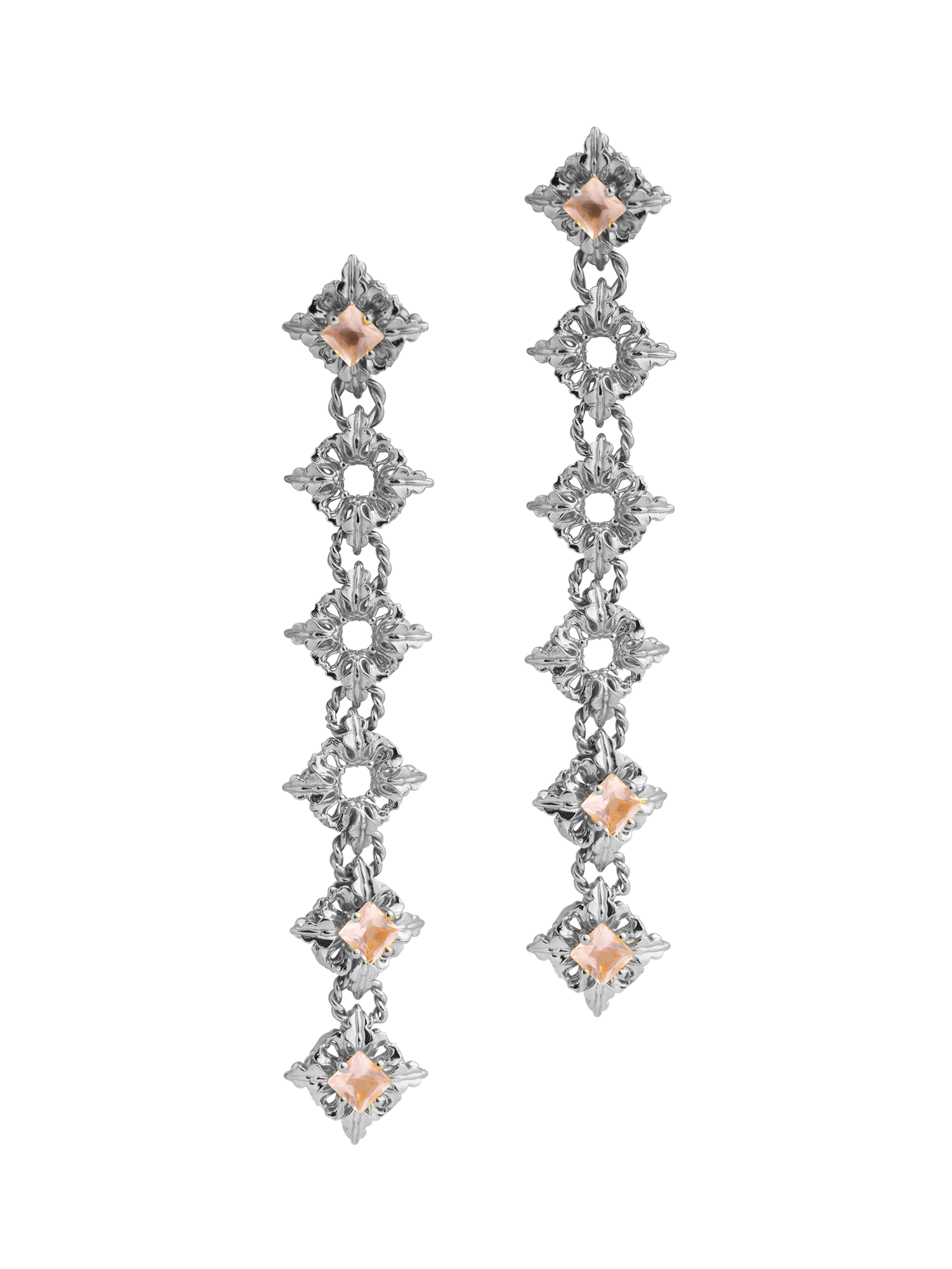 Allegorie Blossom rhodium earrings