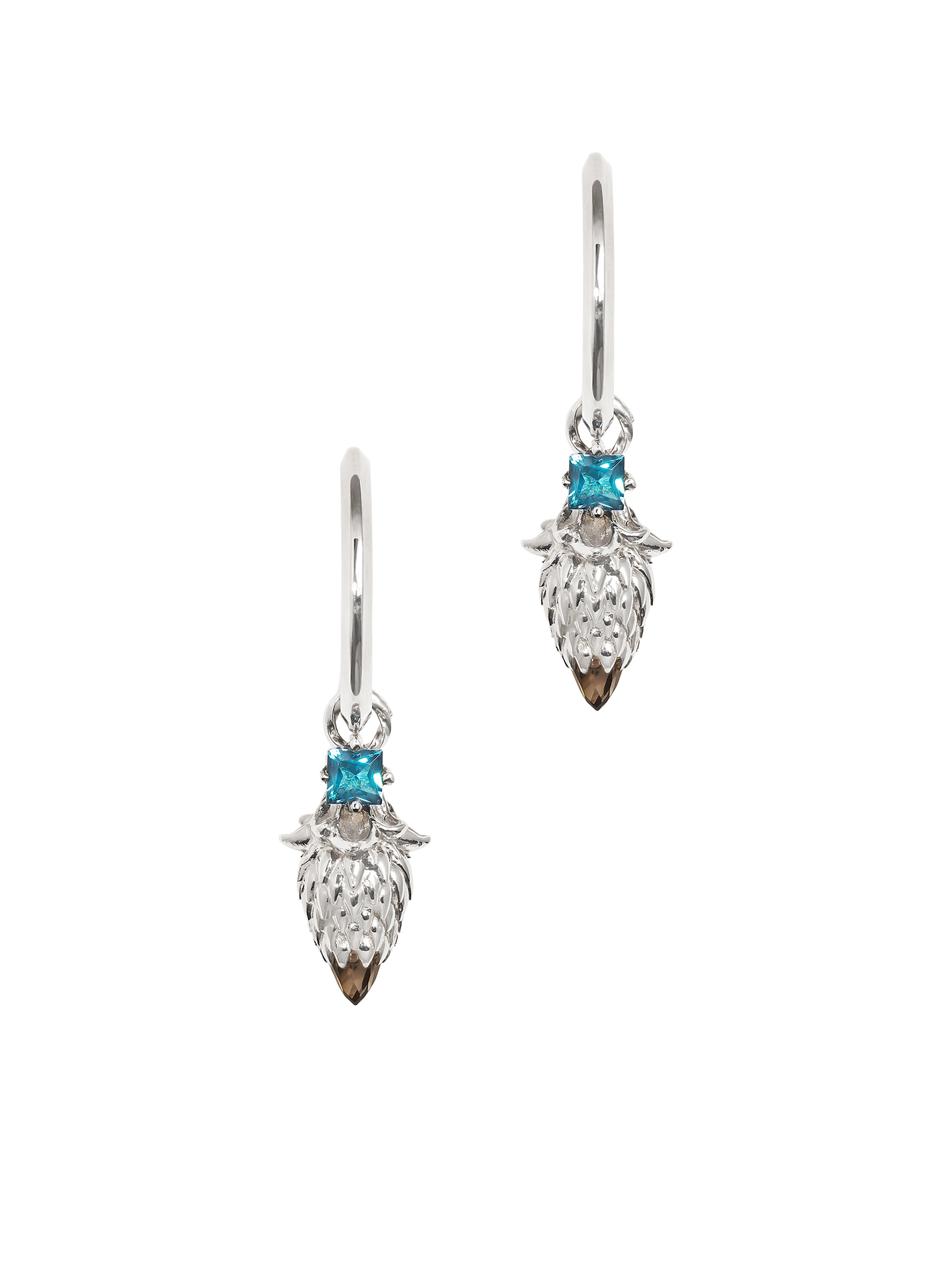 Dendera Hoop rhodium earrings