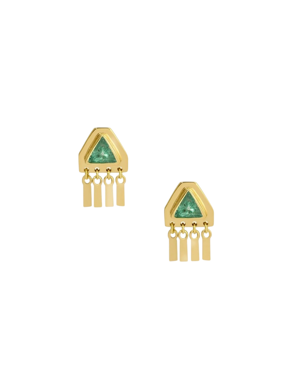 Pyramid Earrings in Emerald