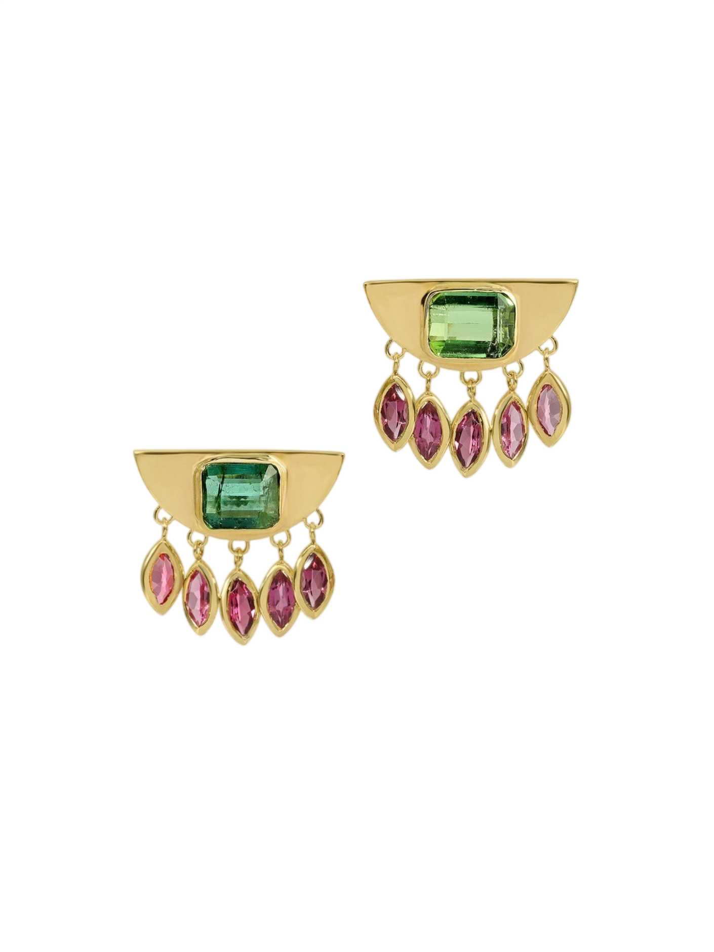Green Aztec Rain Earrings