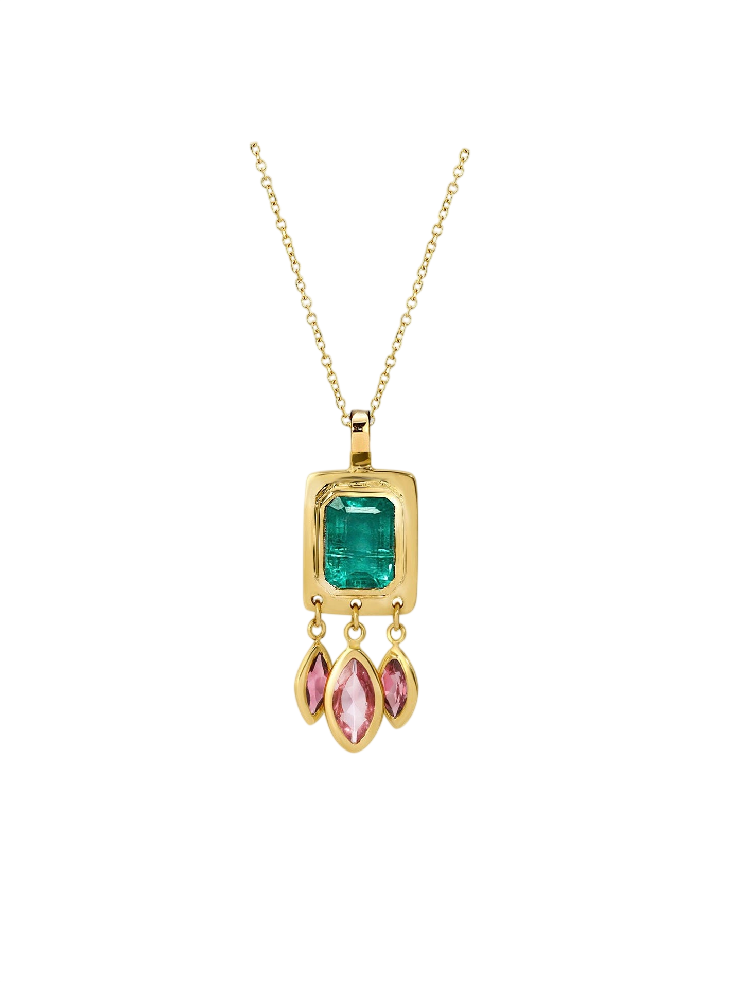 Blue Emerald and Tourmaline Necklace photo