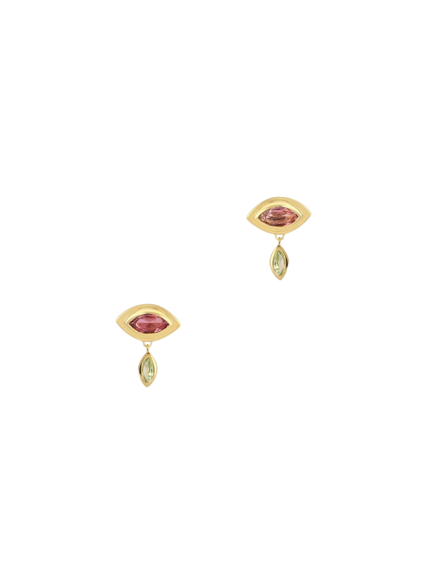 Eye Droplet Studs in Tourmaline