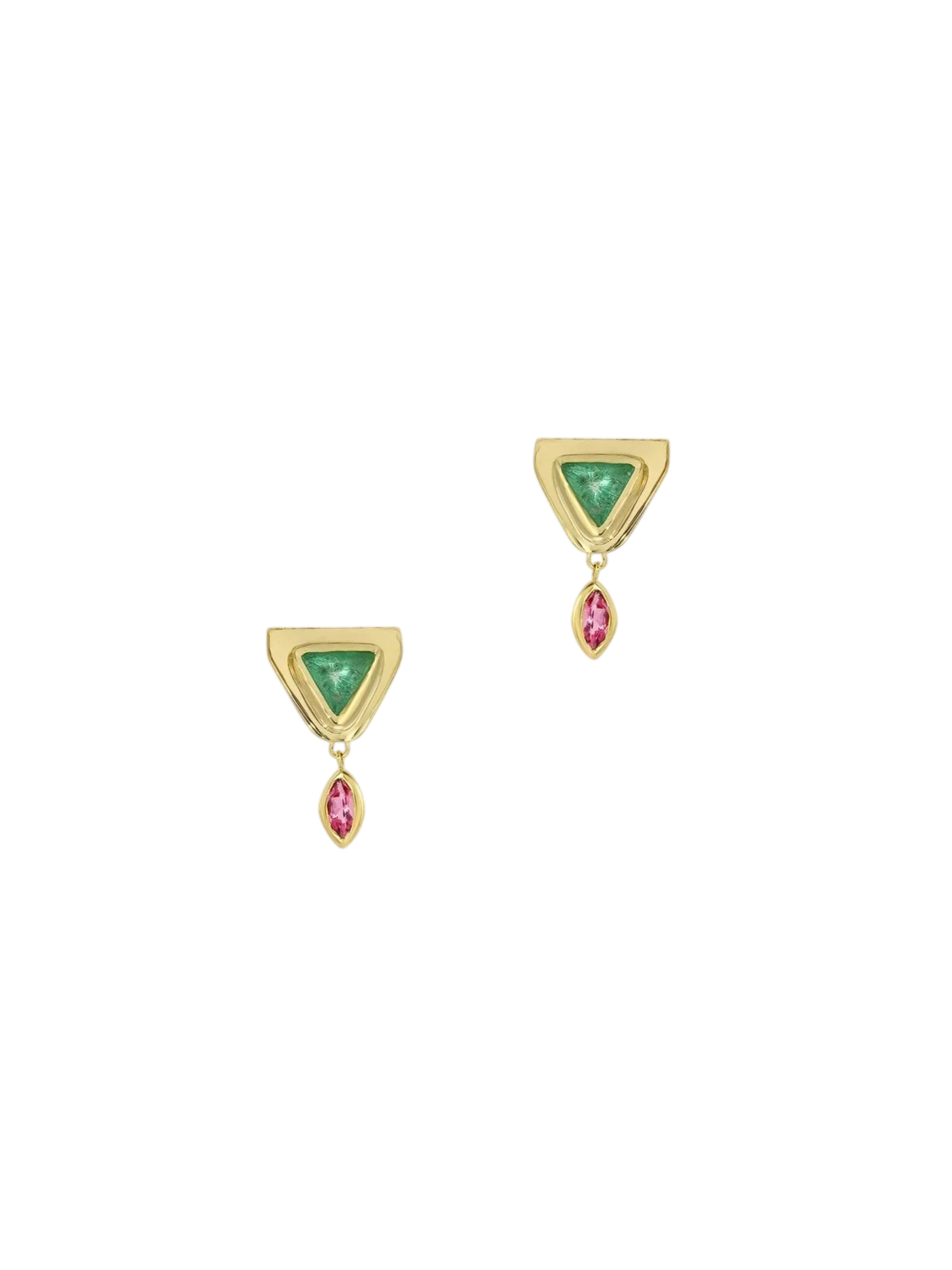 Emerald Pyramid Earrings