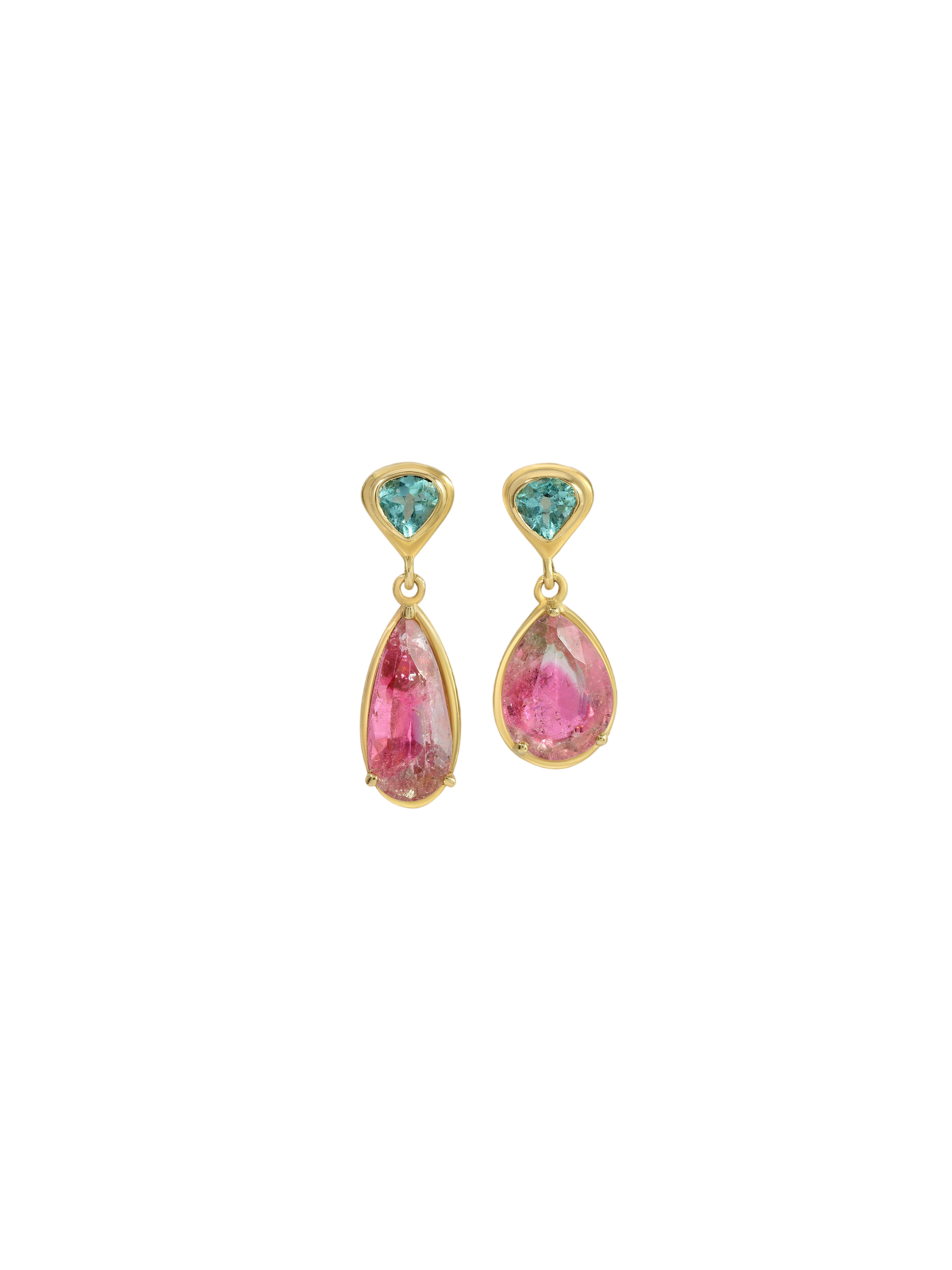 Little Gem Earrings in Apatite & Tourmaline