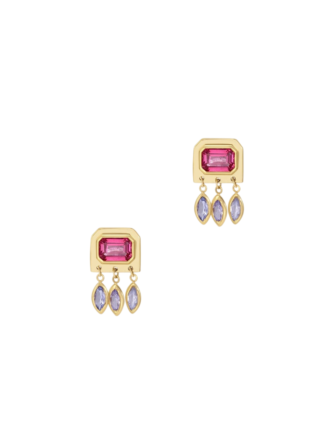 Raindrop Earrings in Pink Topaz