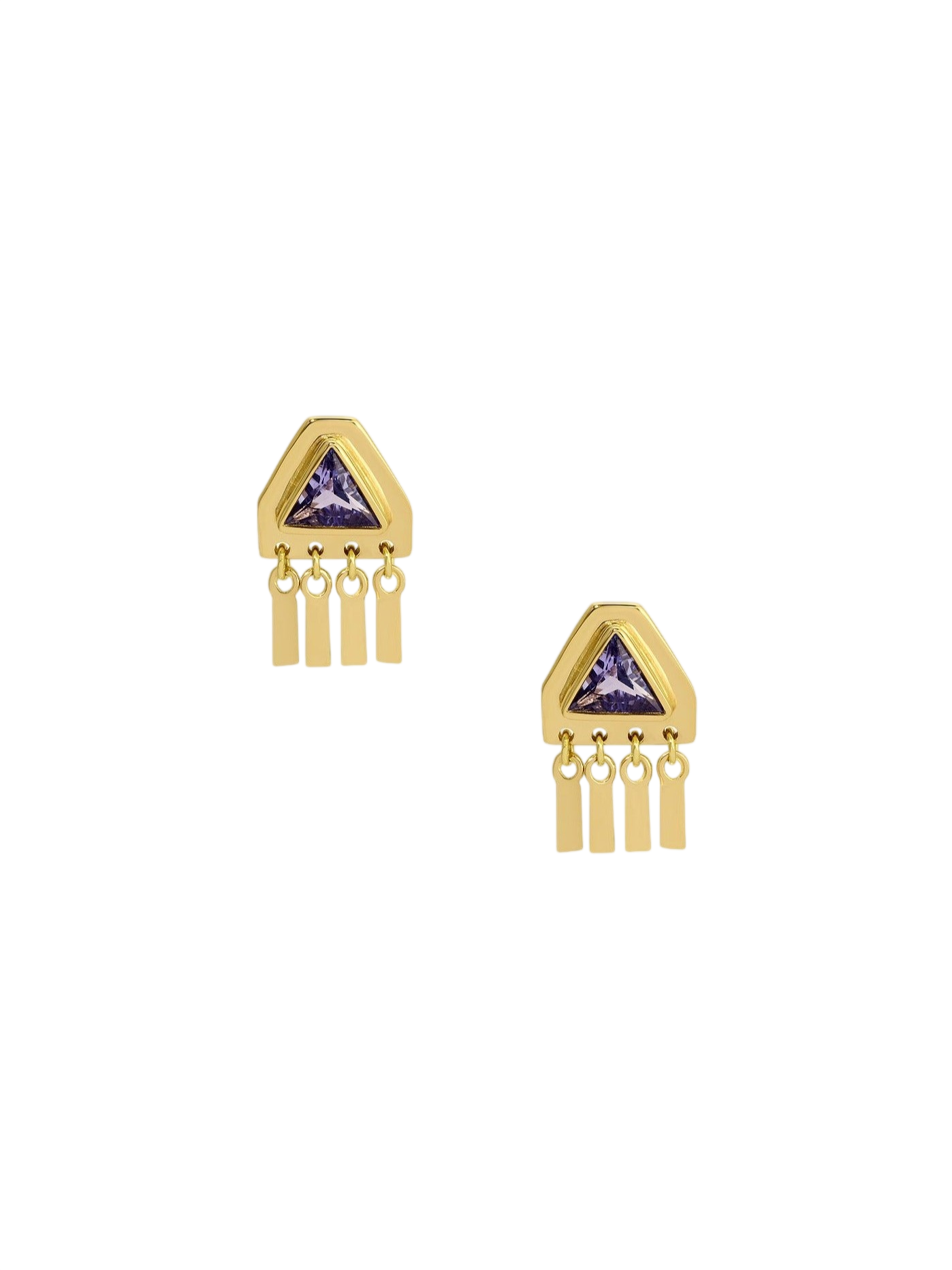 Pyramid Earrings in Tanzanite