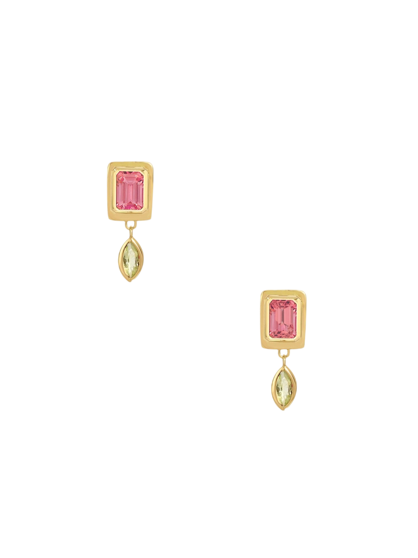 Tiny Raindrop Earrings in Pink Tourmaline