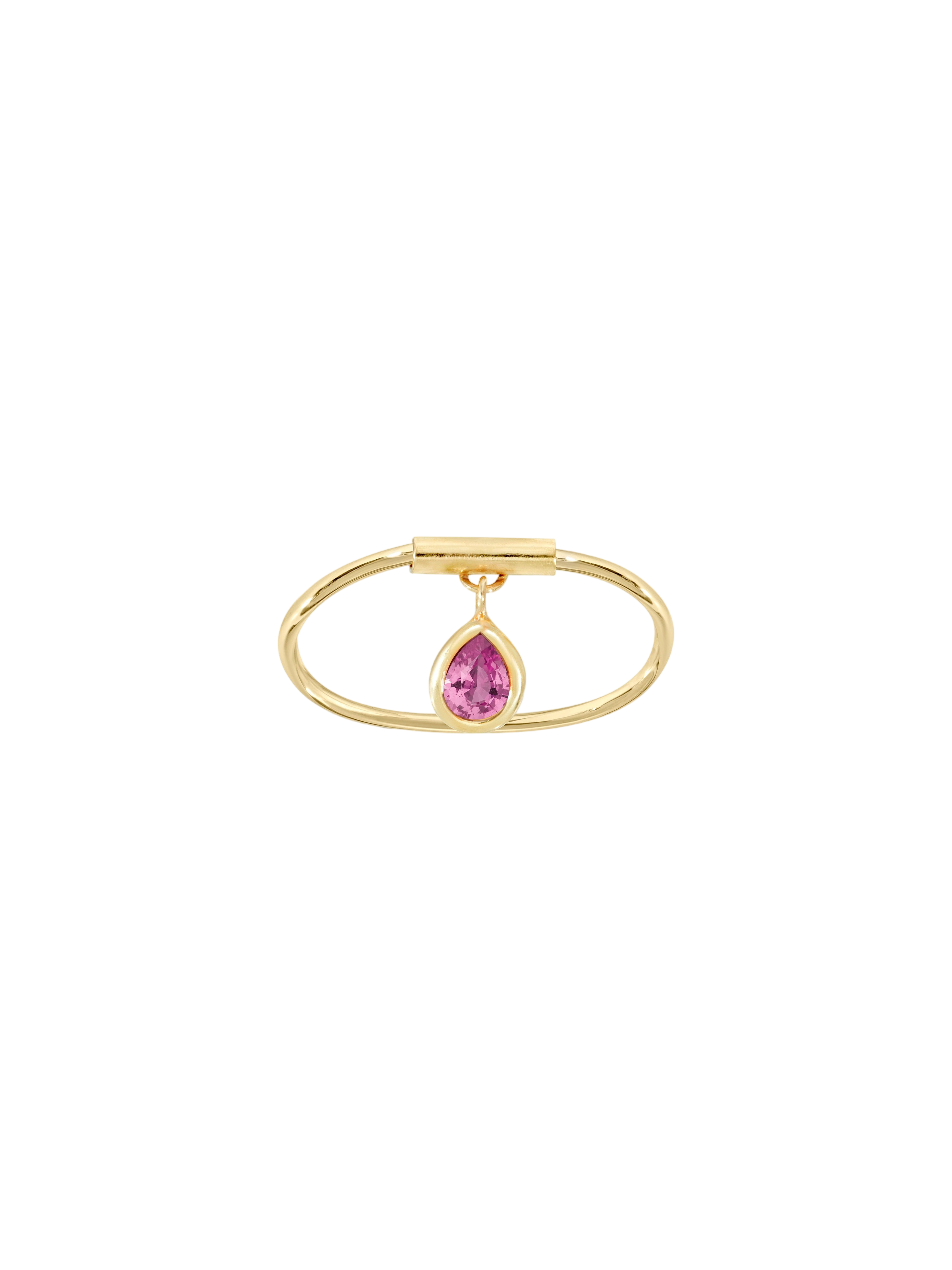 Pink Sapphire Drop Ring