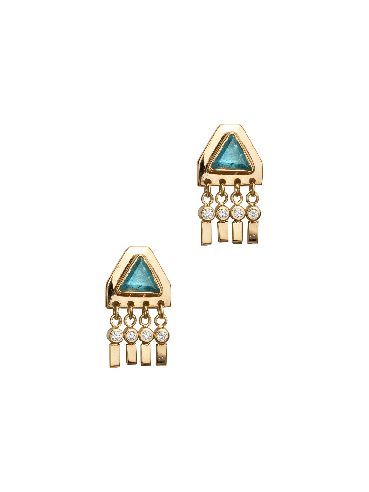 Diamond pyramid earrings