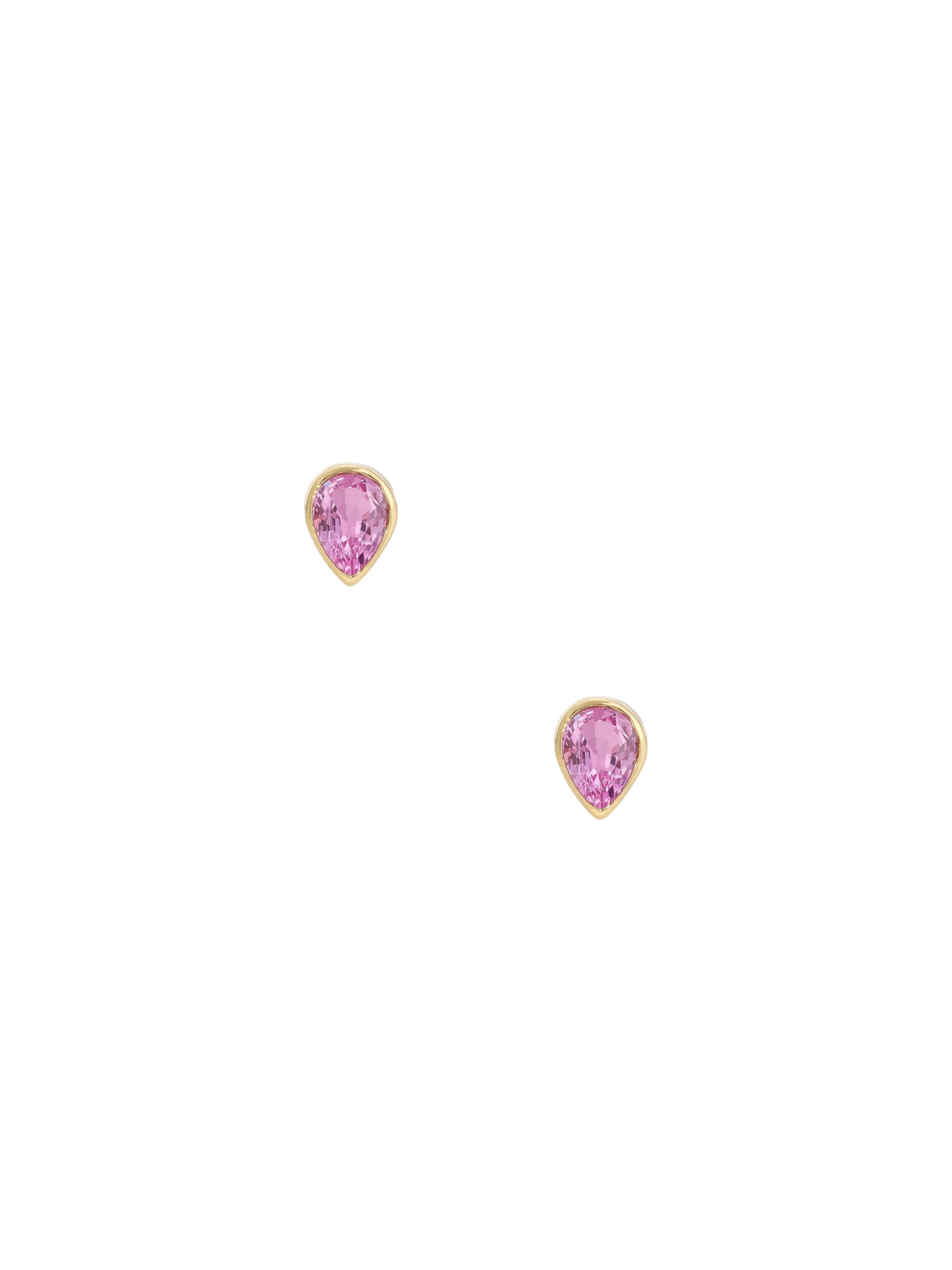 Pink Sapphire Droplet Studs