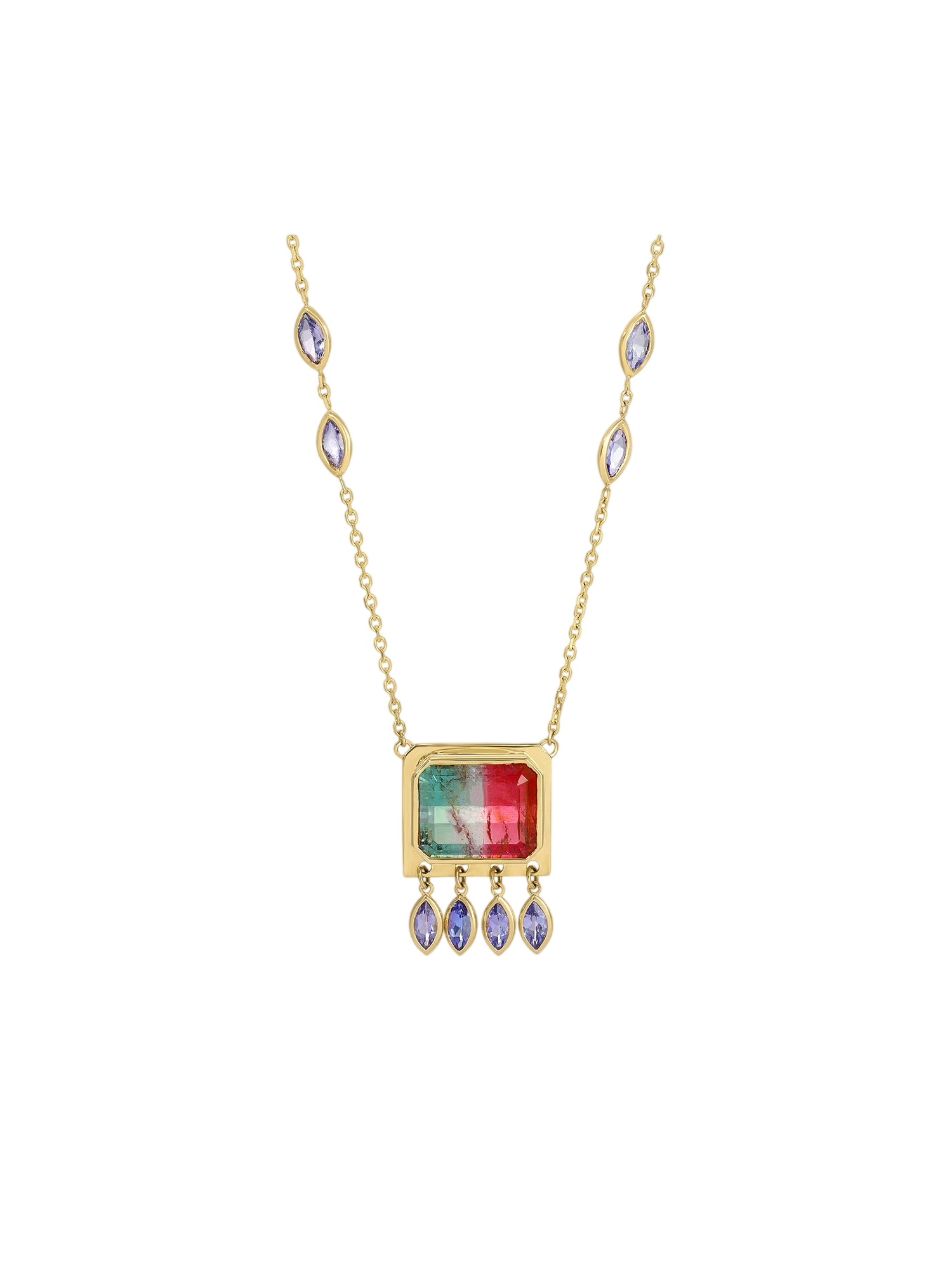 Tricolor Lumen Necklace in Green Tourmaline photo