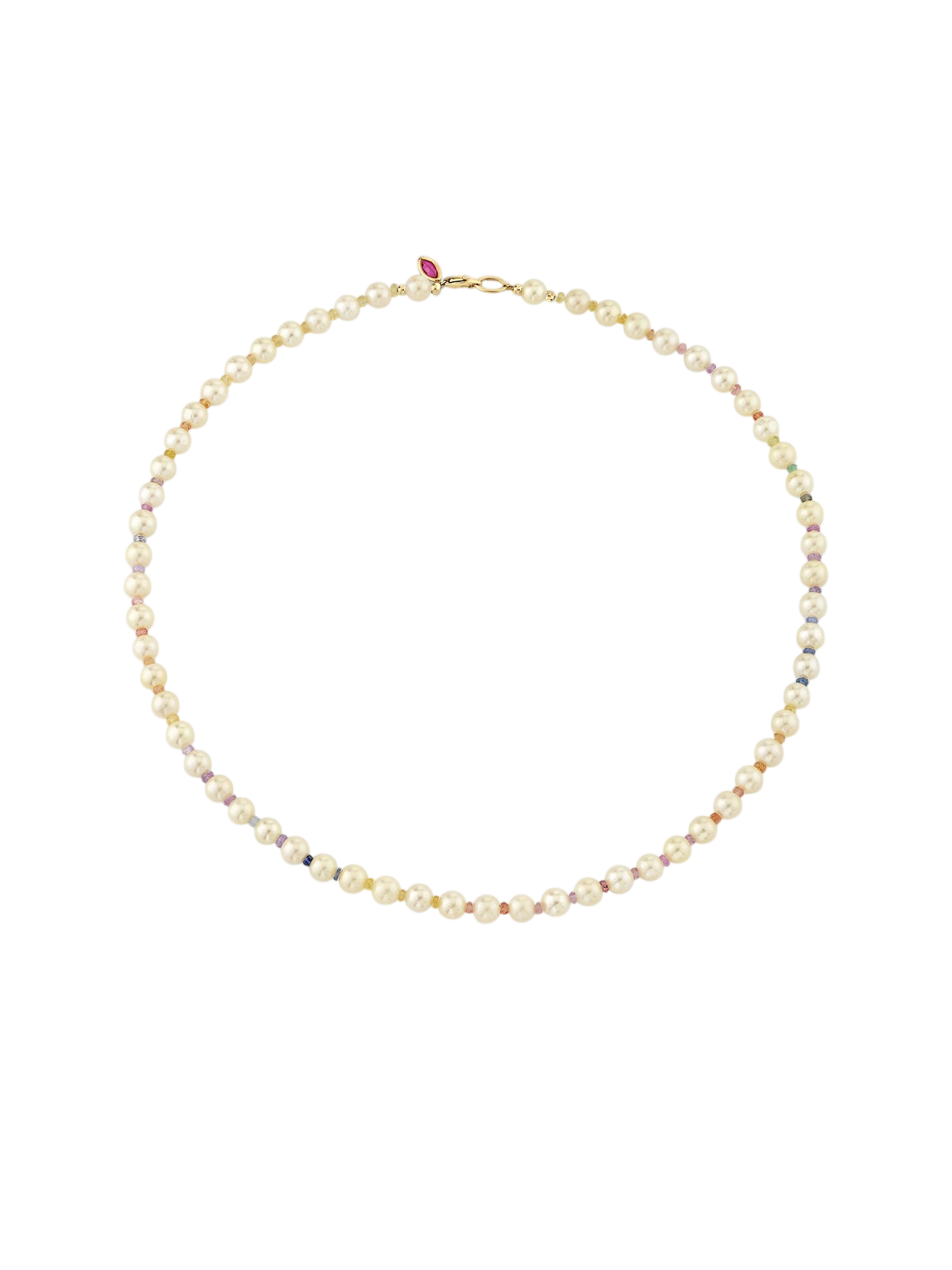 Akoya Pearls with Multicolor Sapphire