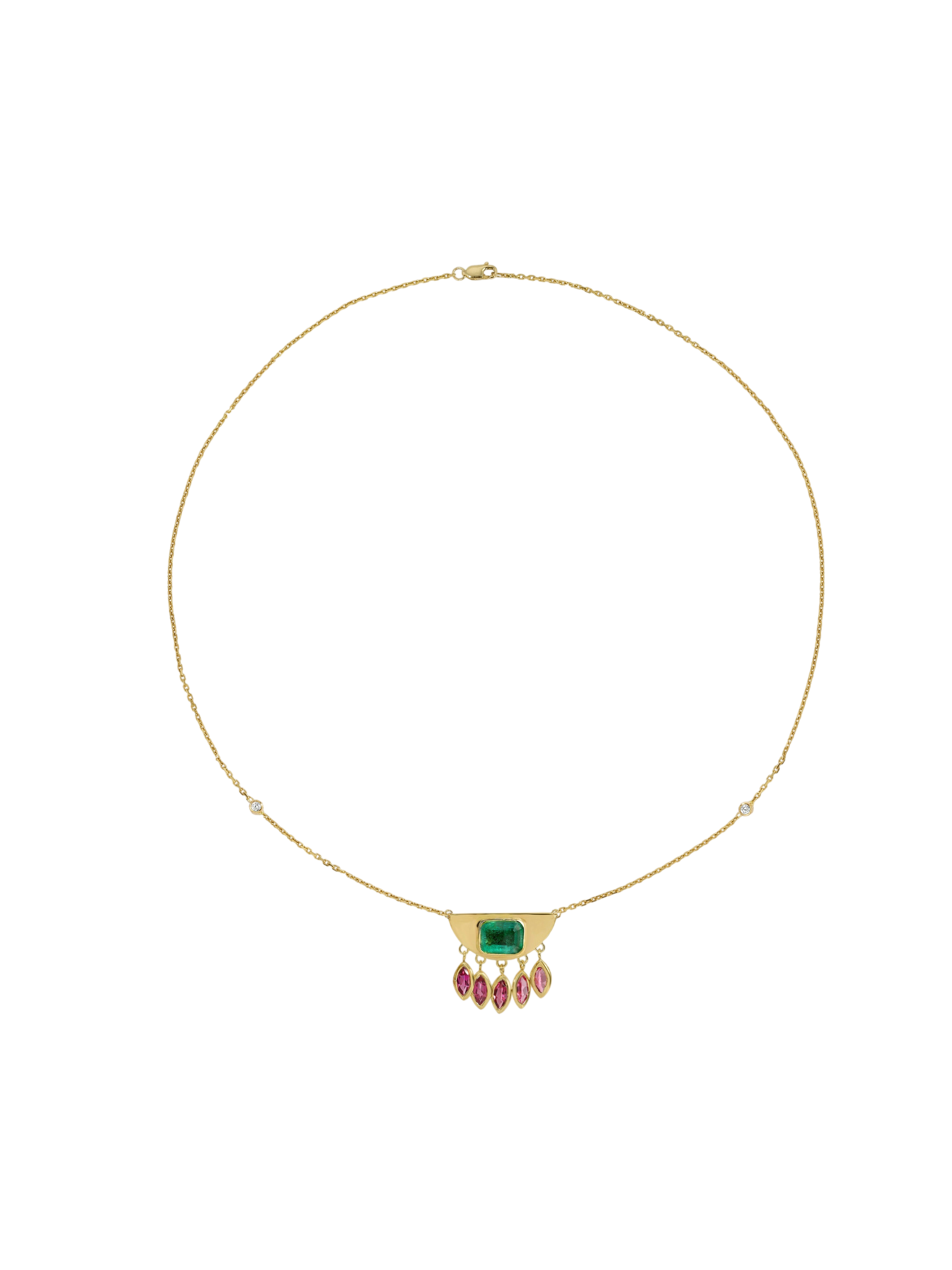 Half Moon Necklace Emerald