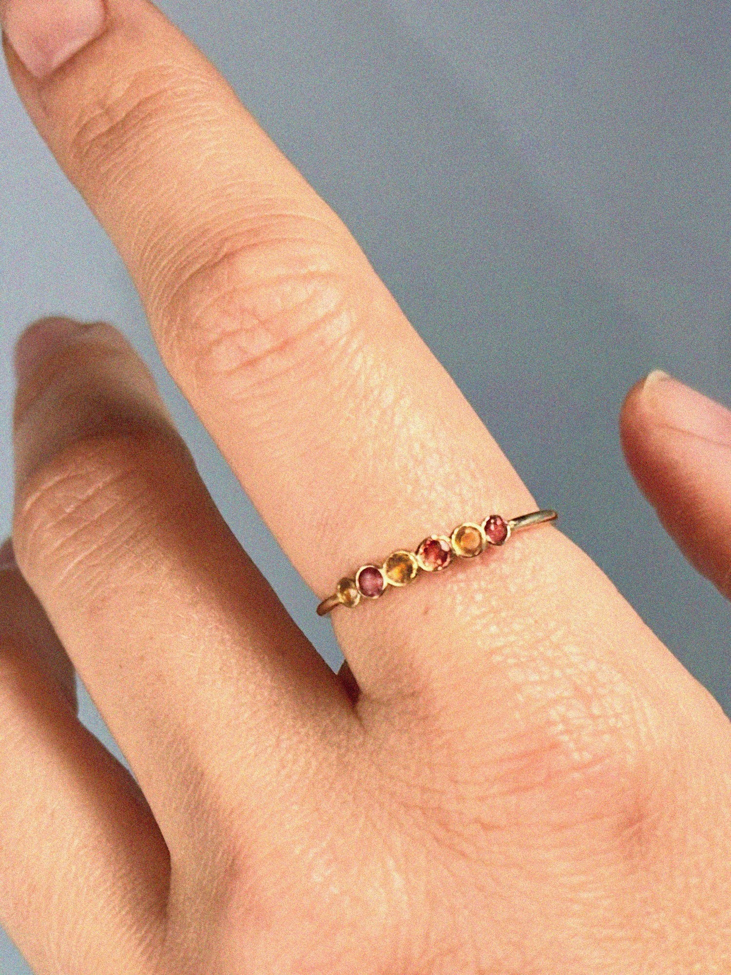 Sapphire Sunset Ring