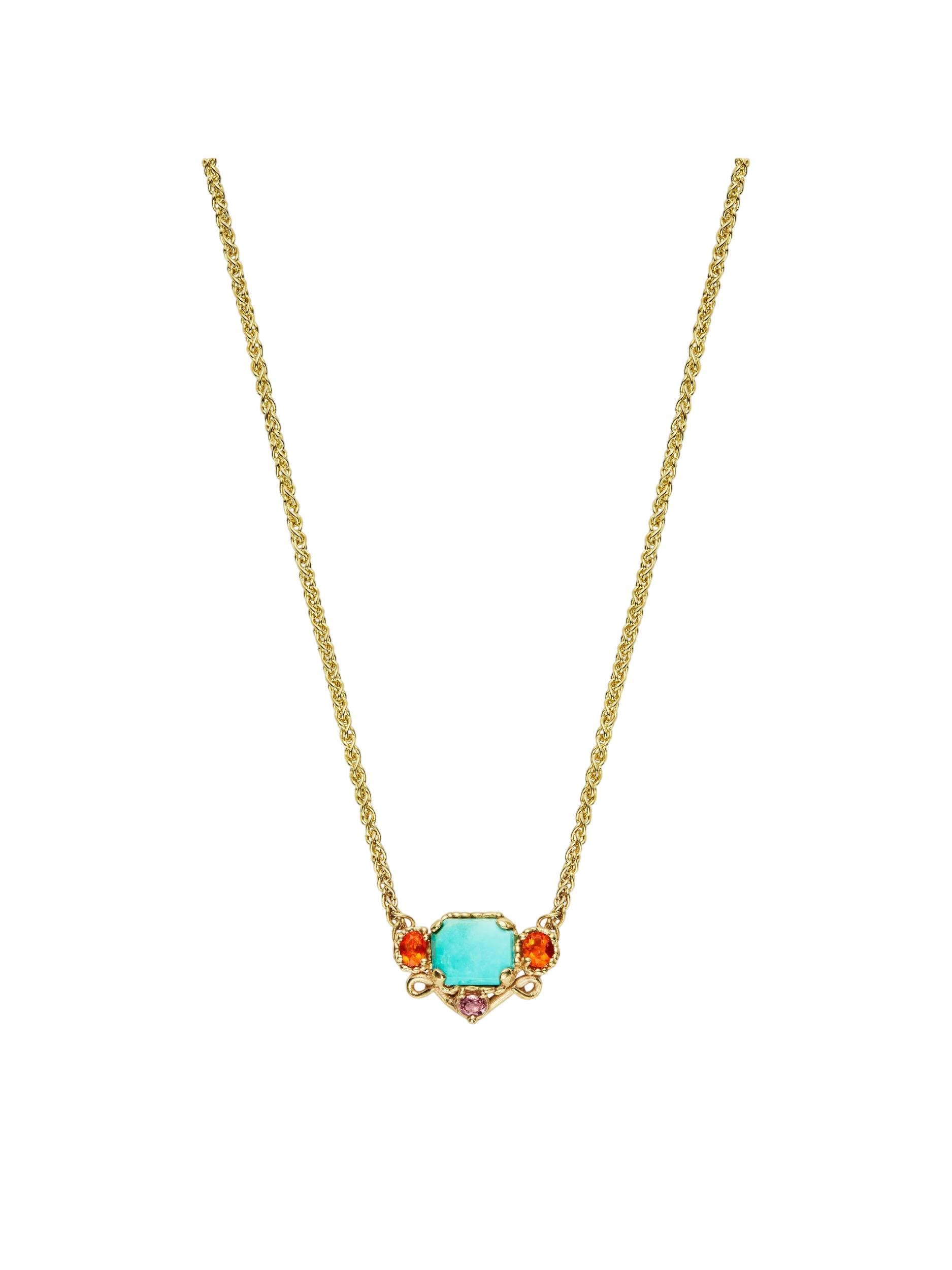 Blue & Orange Totem Necklace photo