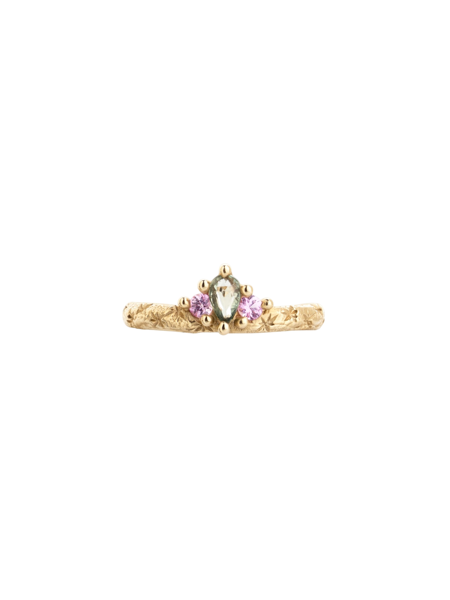 Green & pink crown ring photo