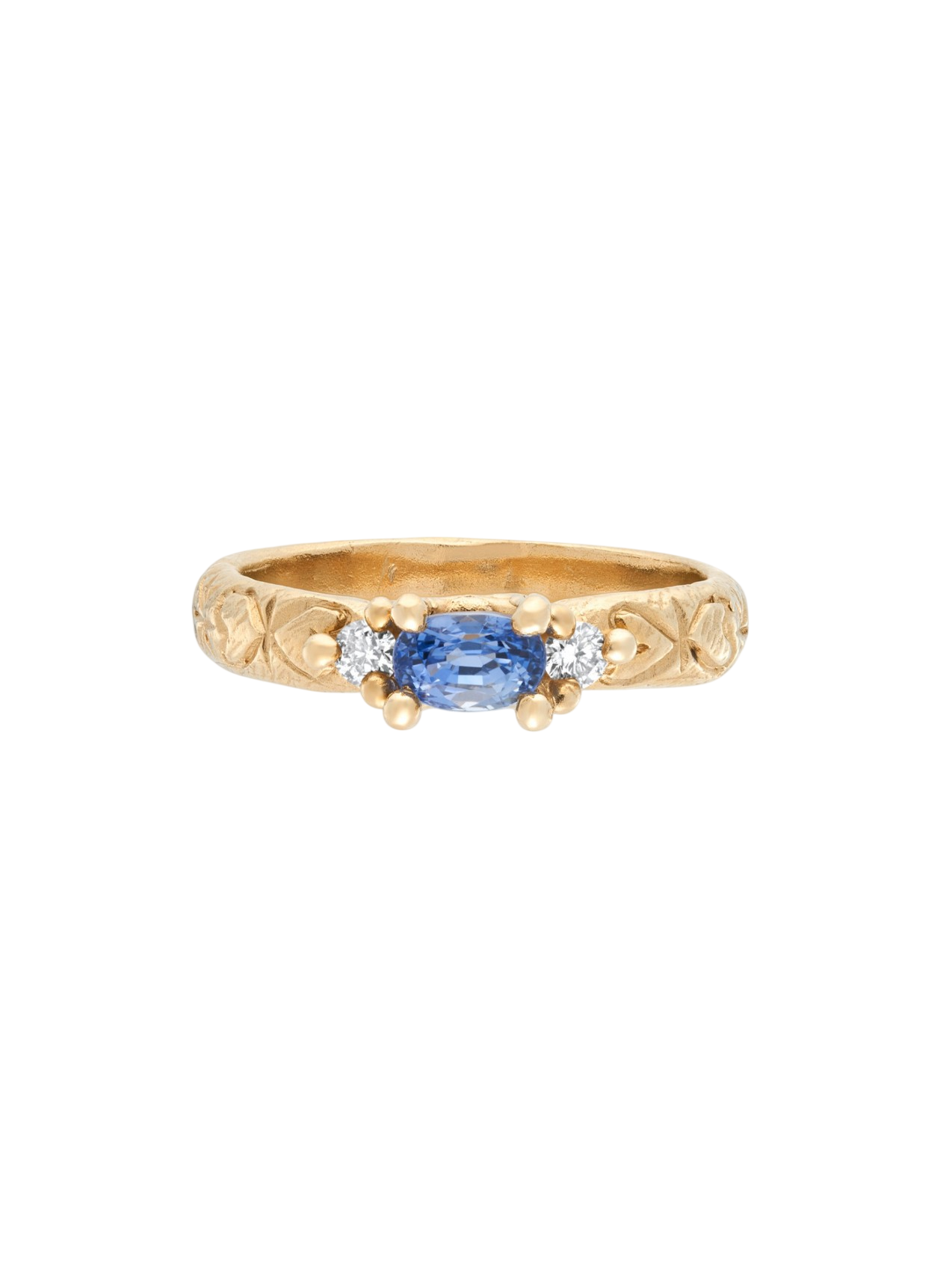 Purple Oval Sapphire Trilogy Ring photo
