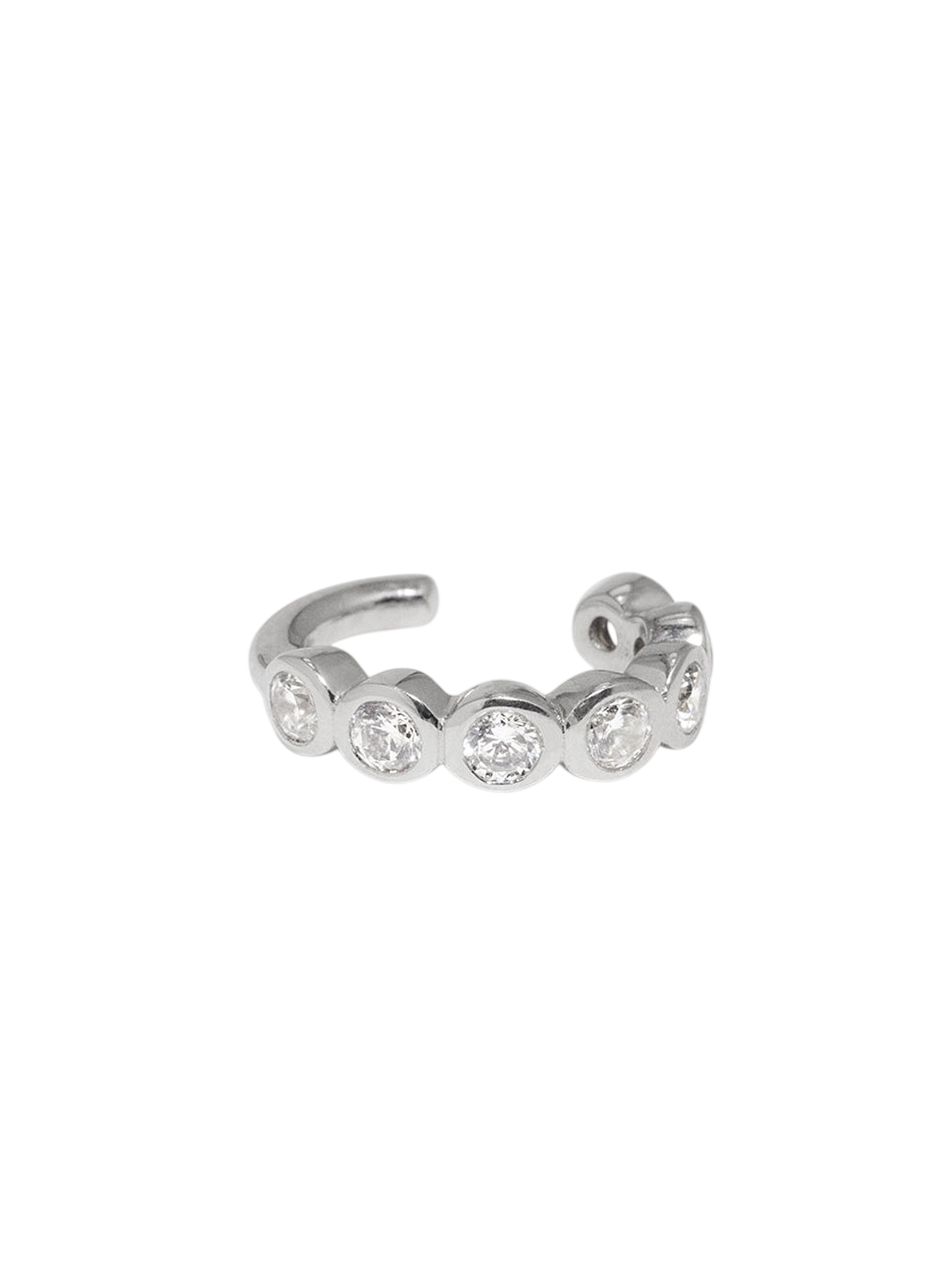 Arc - Zirconia and Recycled Silver Ear Cuff photo