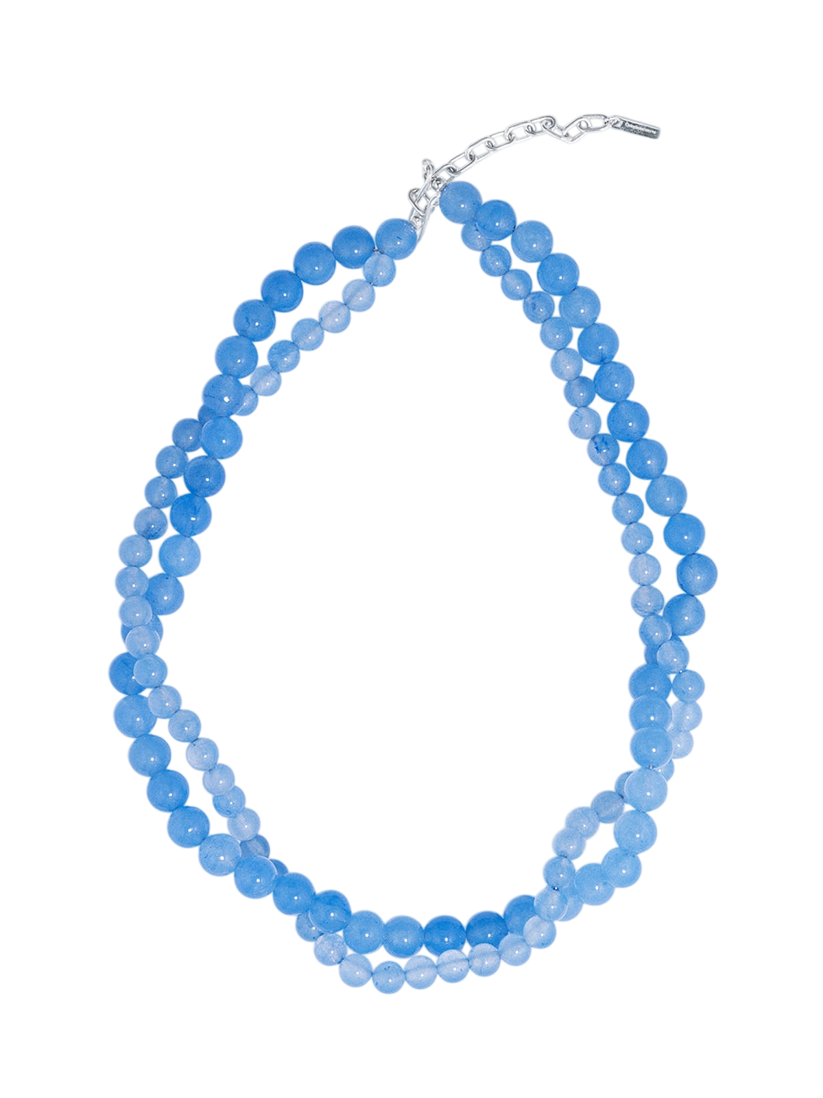 Floe - Blue Lace Agate Bead and Recycled Silver Necklace photo