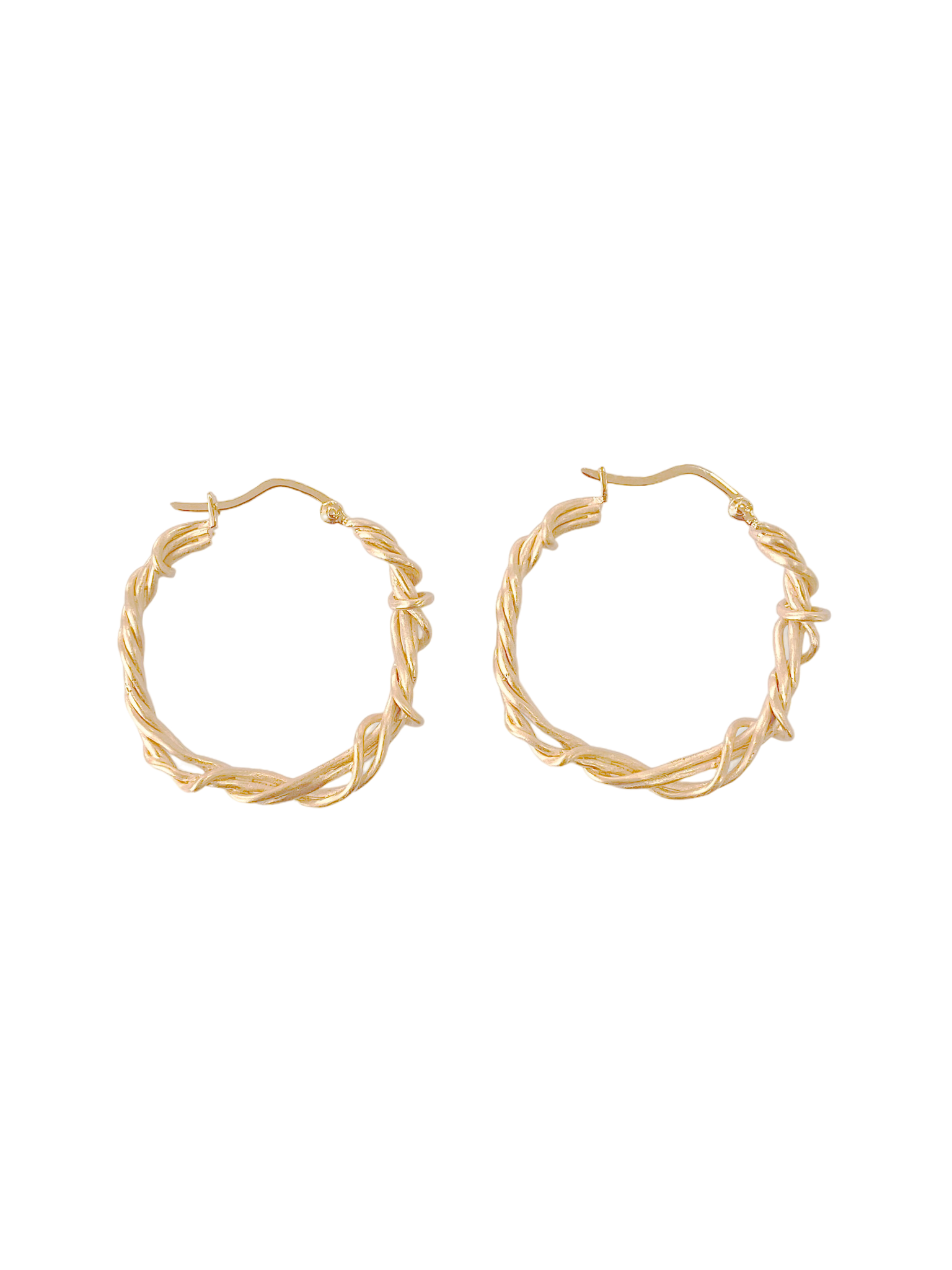 Gold vermeil barbed wire hoops