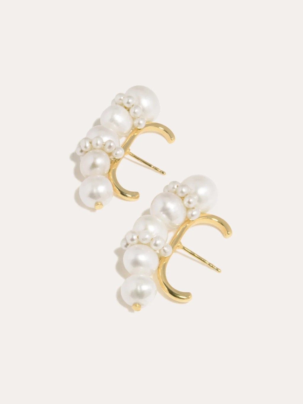 Pearl and Recycled Gold Vermeil Ear Climbers