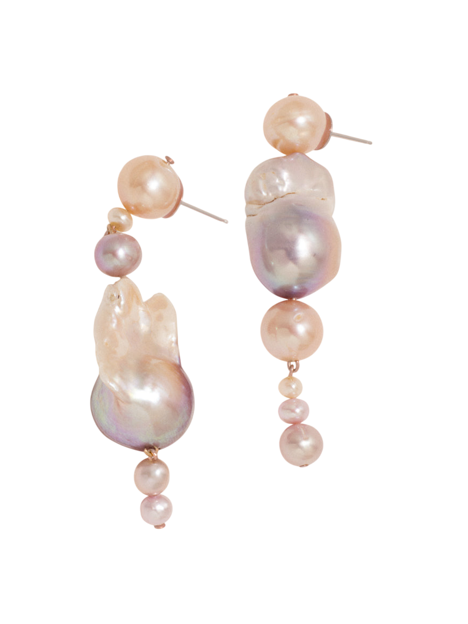 Float - pink pearl and gold vermeil earrings by Completedworks 