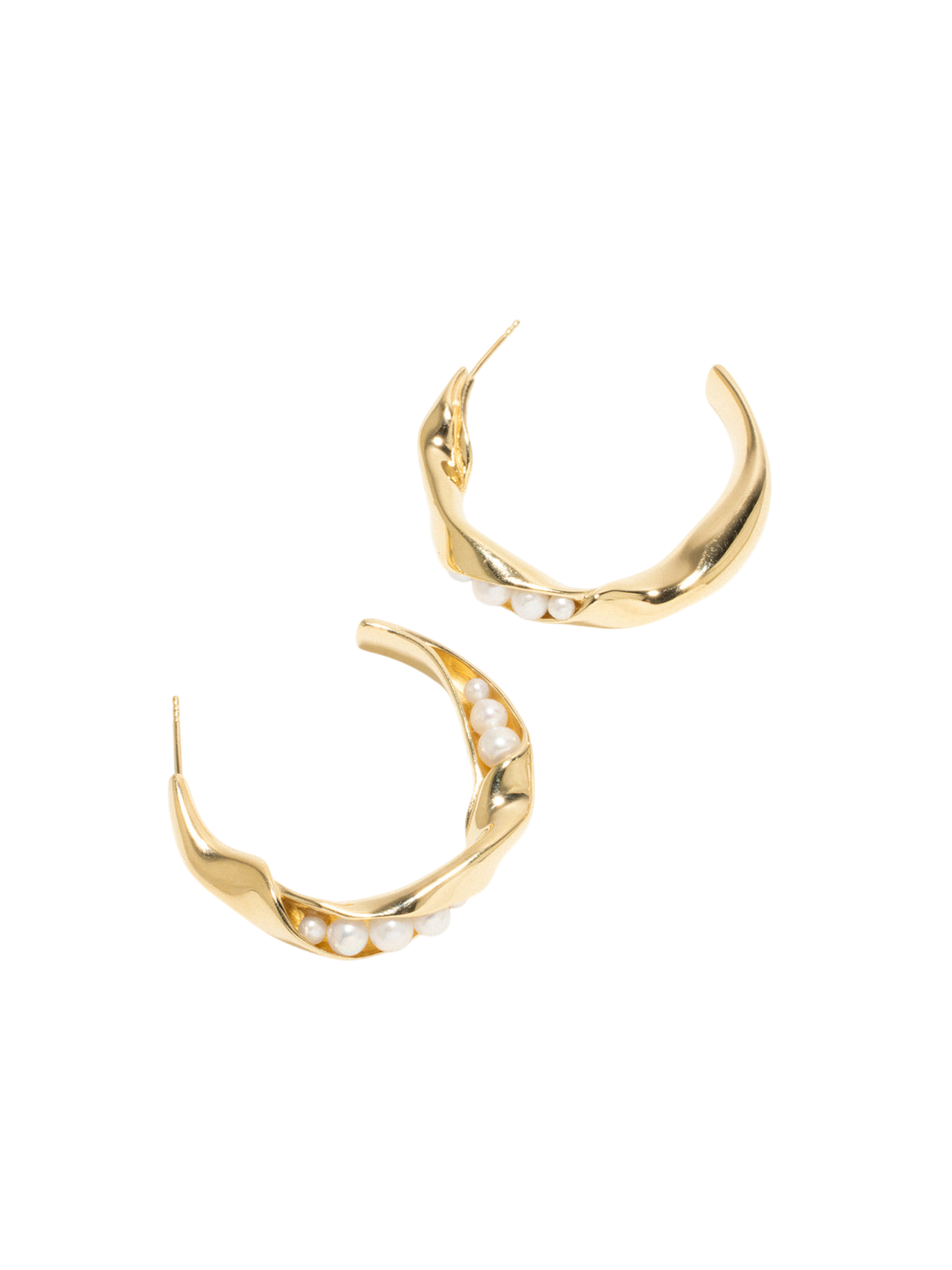 Good neighbours - pearl and gold vermeil earrings