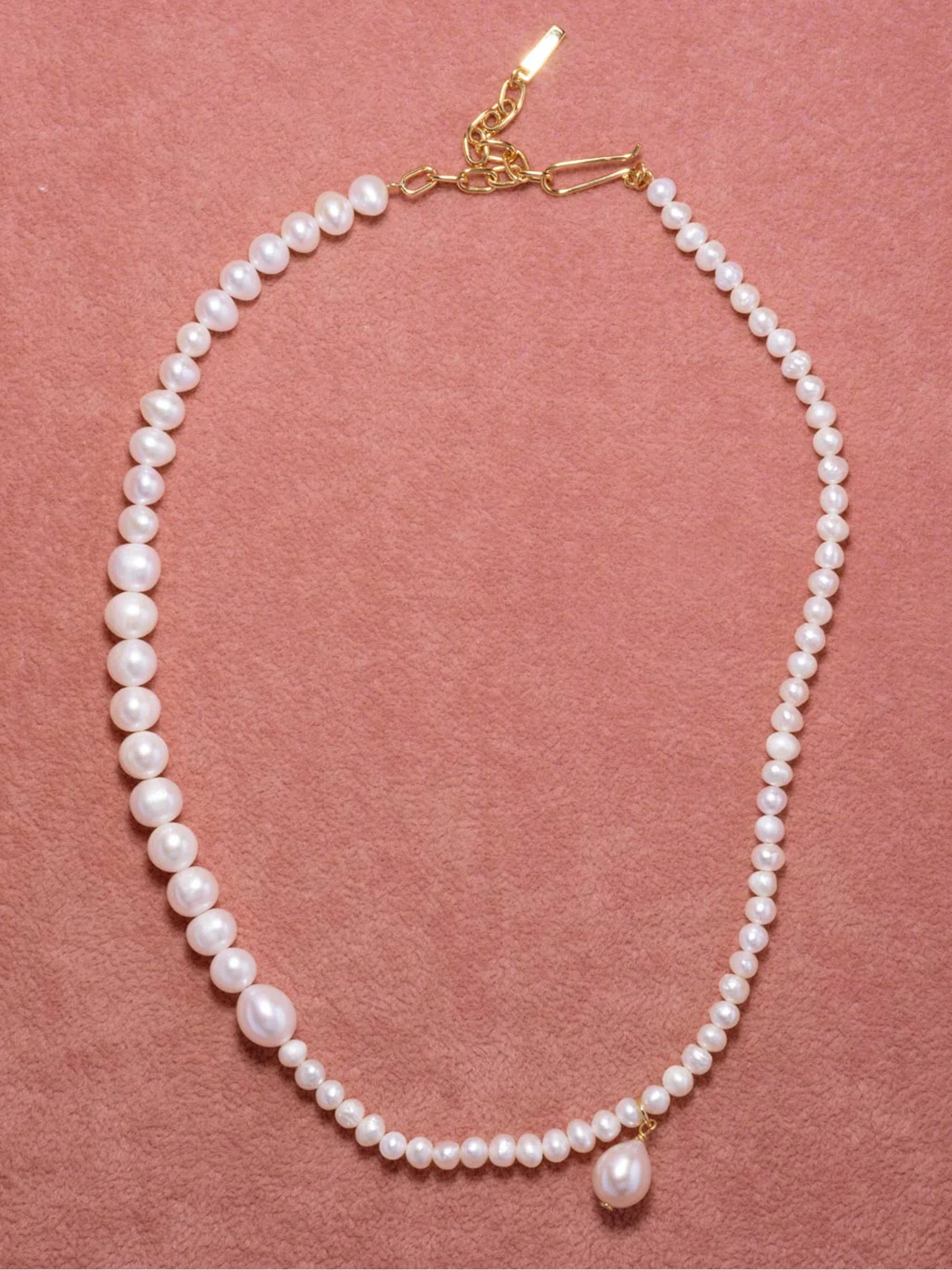 P229 Pearl and Recycled Gold Vermeil Necklace