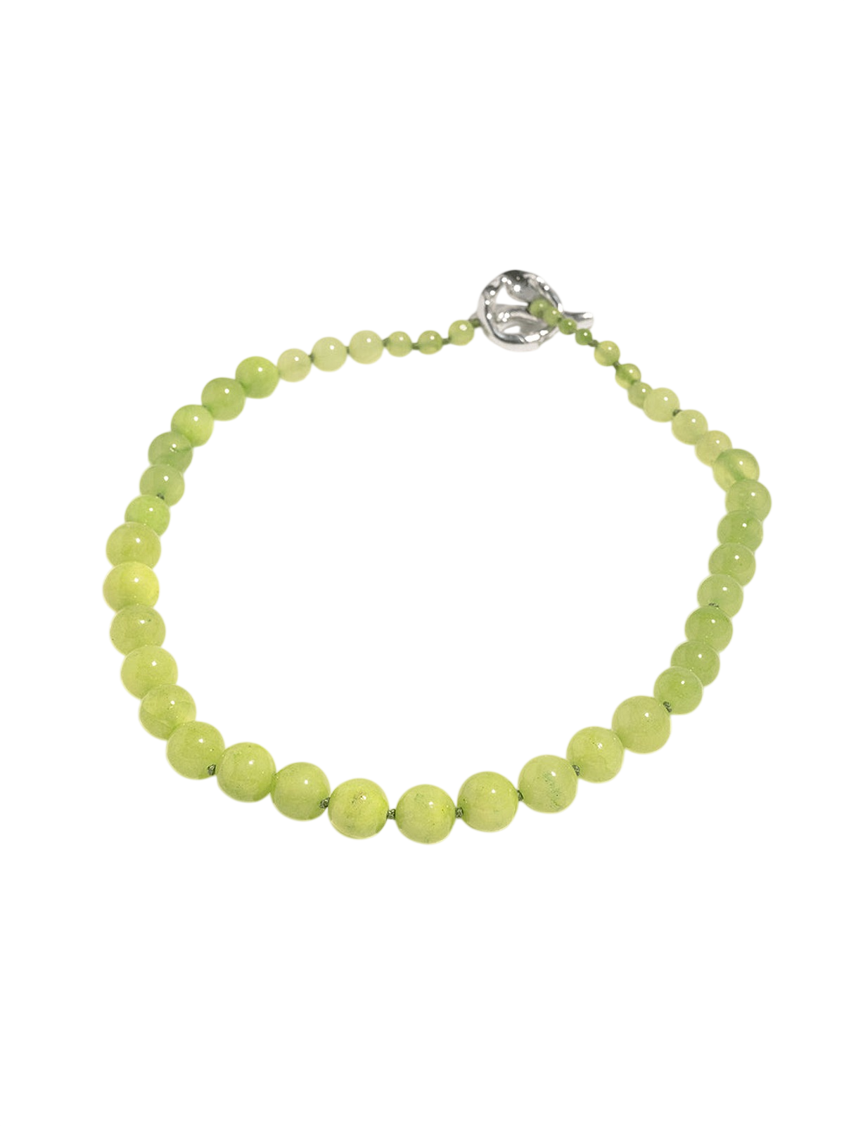 Lime Cordial - Green Calcite and Recycled Silver Necklace