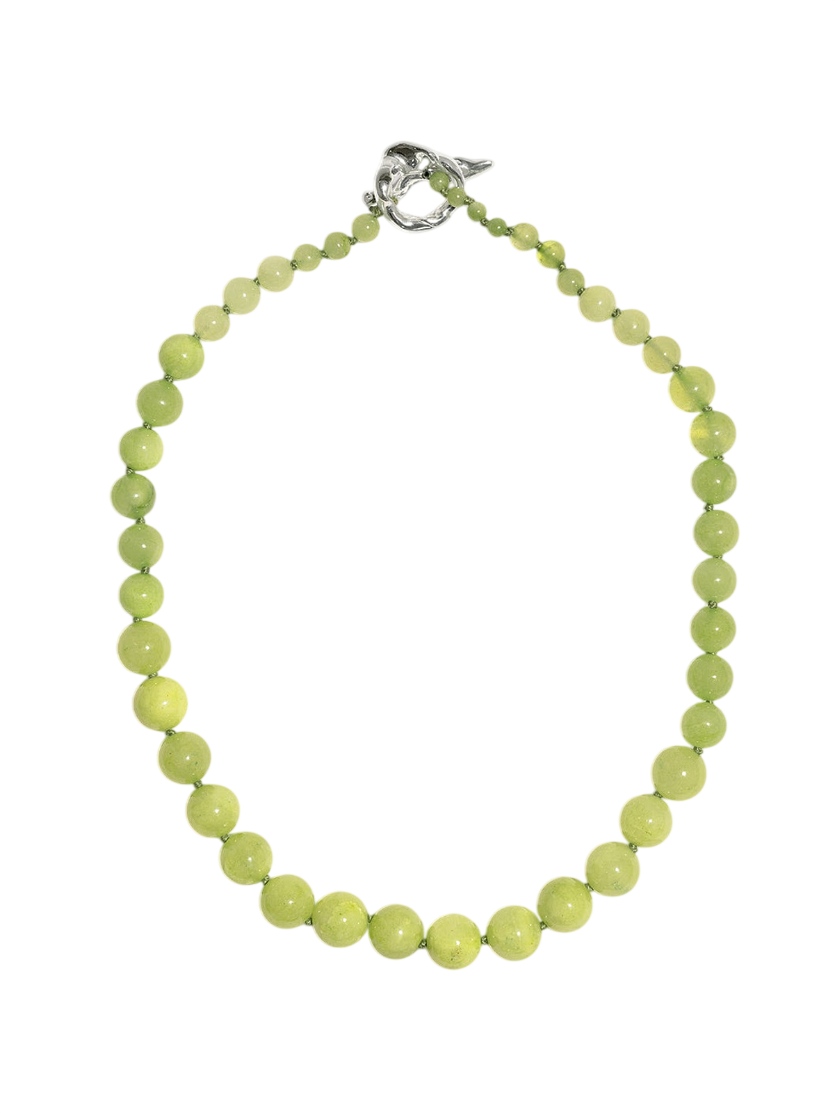 Lime Cordial - Green Calcite and Recycled Silver Necklace photo