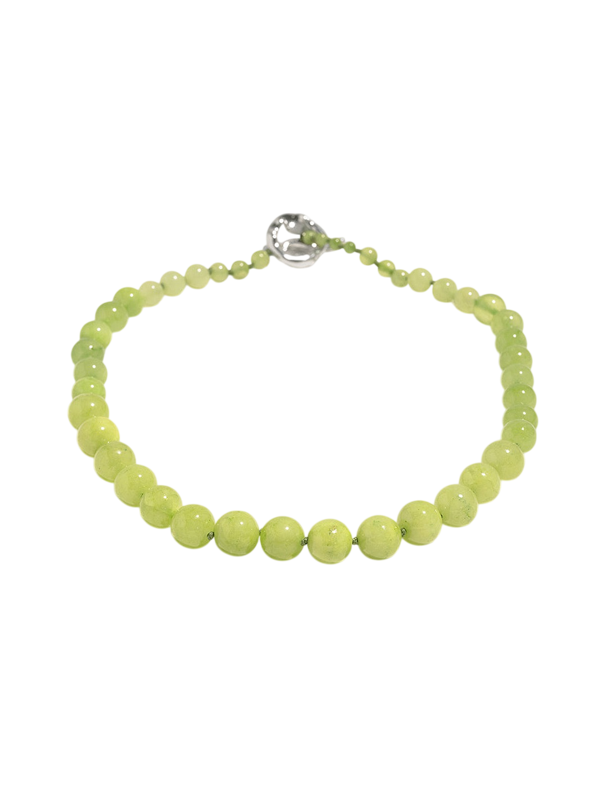 Lime Cordial - Green Calcite and Recycled Silver Necklace