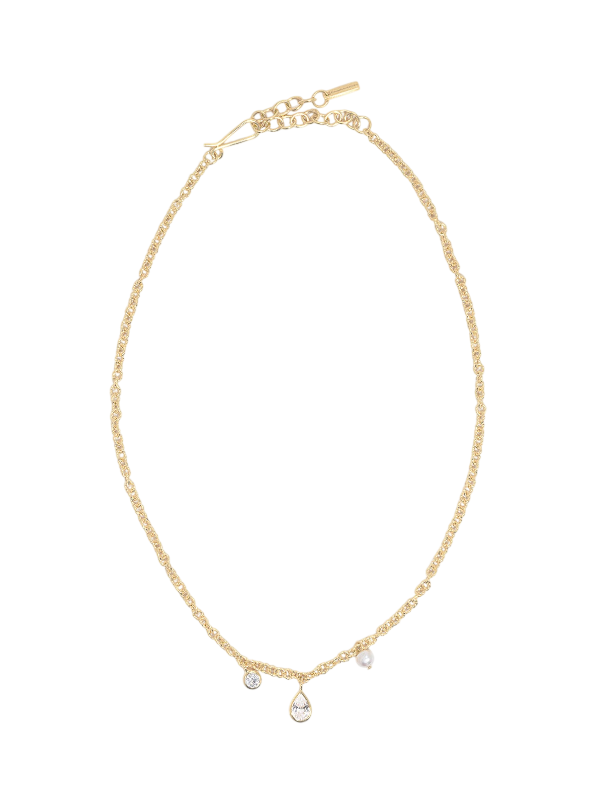 Catch Of The Day - Pearl and Zirconia Recycled Gold Vermeil Necklace photo