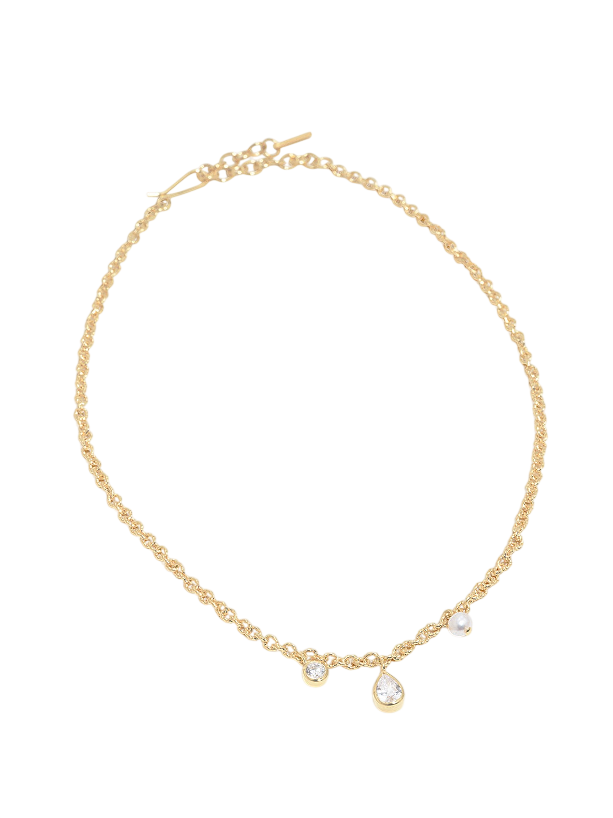 Catch Of The Day - Pearl and Zirconia Recycled Gold Vermeil Necklace