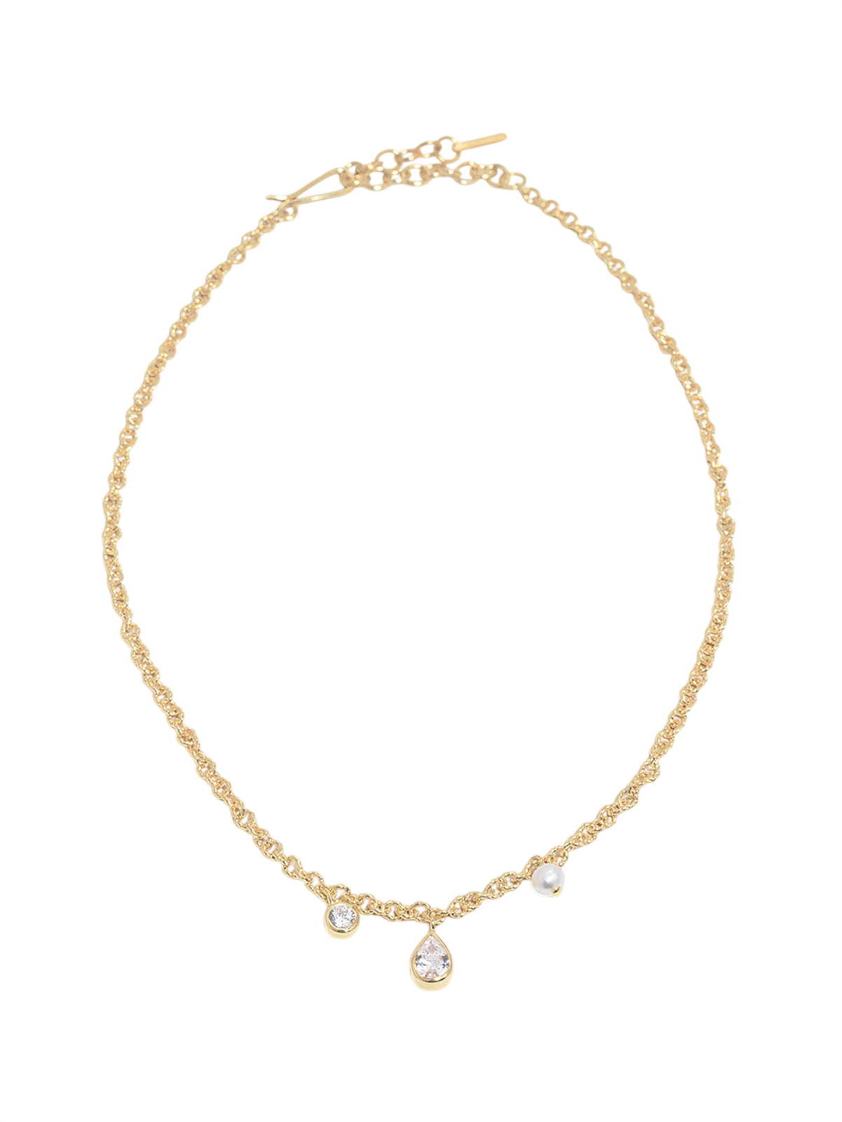 Catch Of The Day - Pearl and Zirconia Recycled Gold Vermeil Necklace