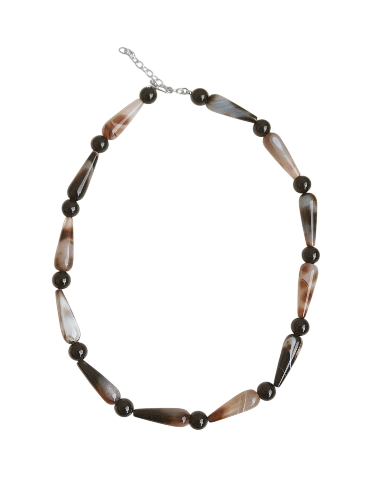 The Depths of Time - Banded Agate and Recycled Silver Necklace photo