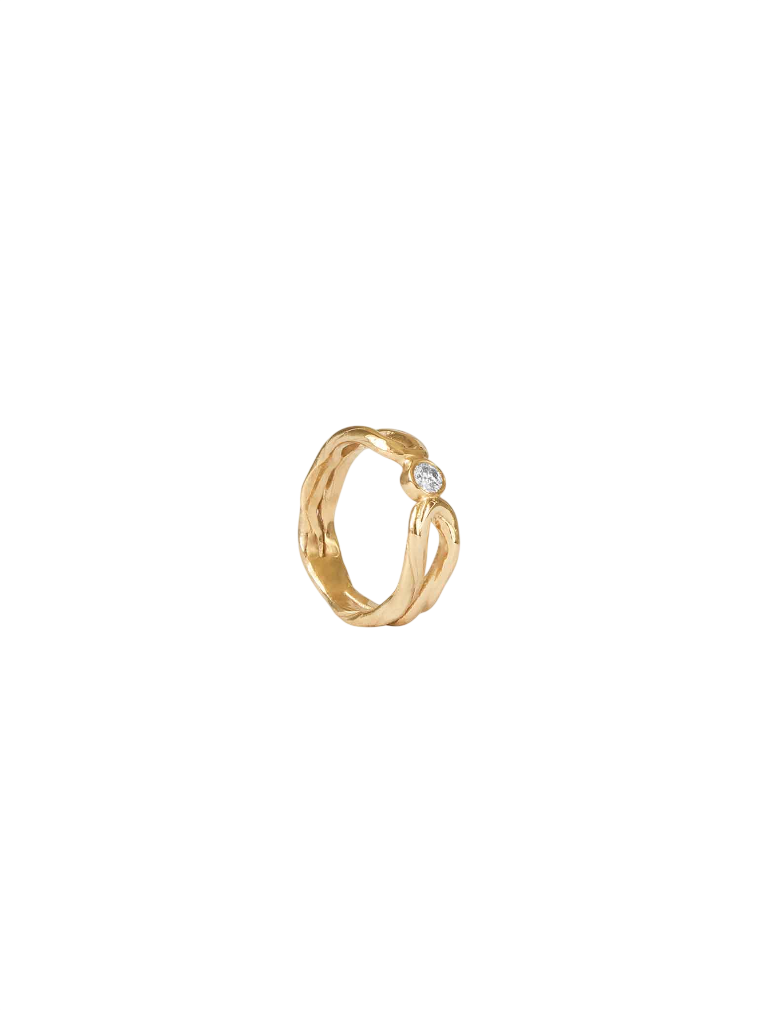 Petite archi diamond ring