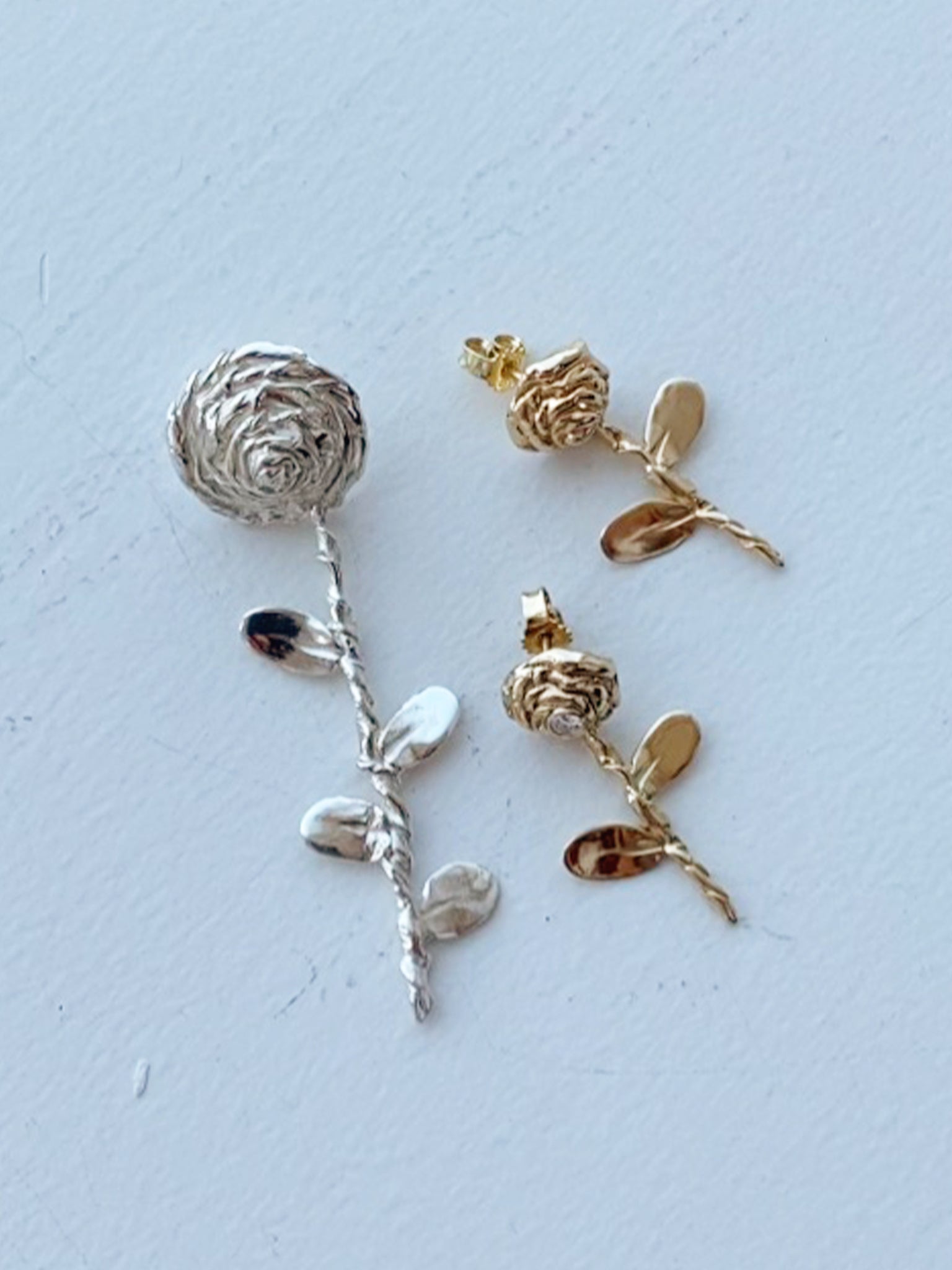 Petite rose diamond earring