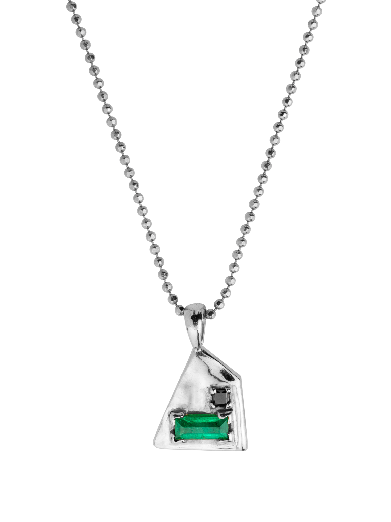 Corvus emerald and black diamond necklace
