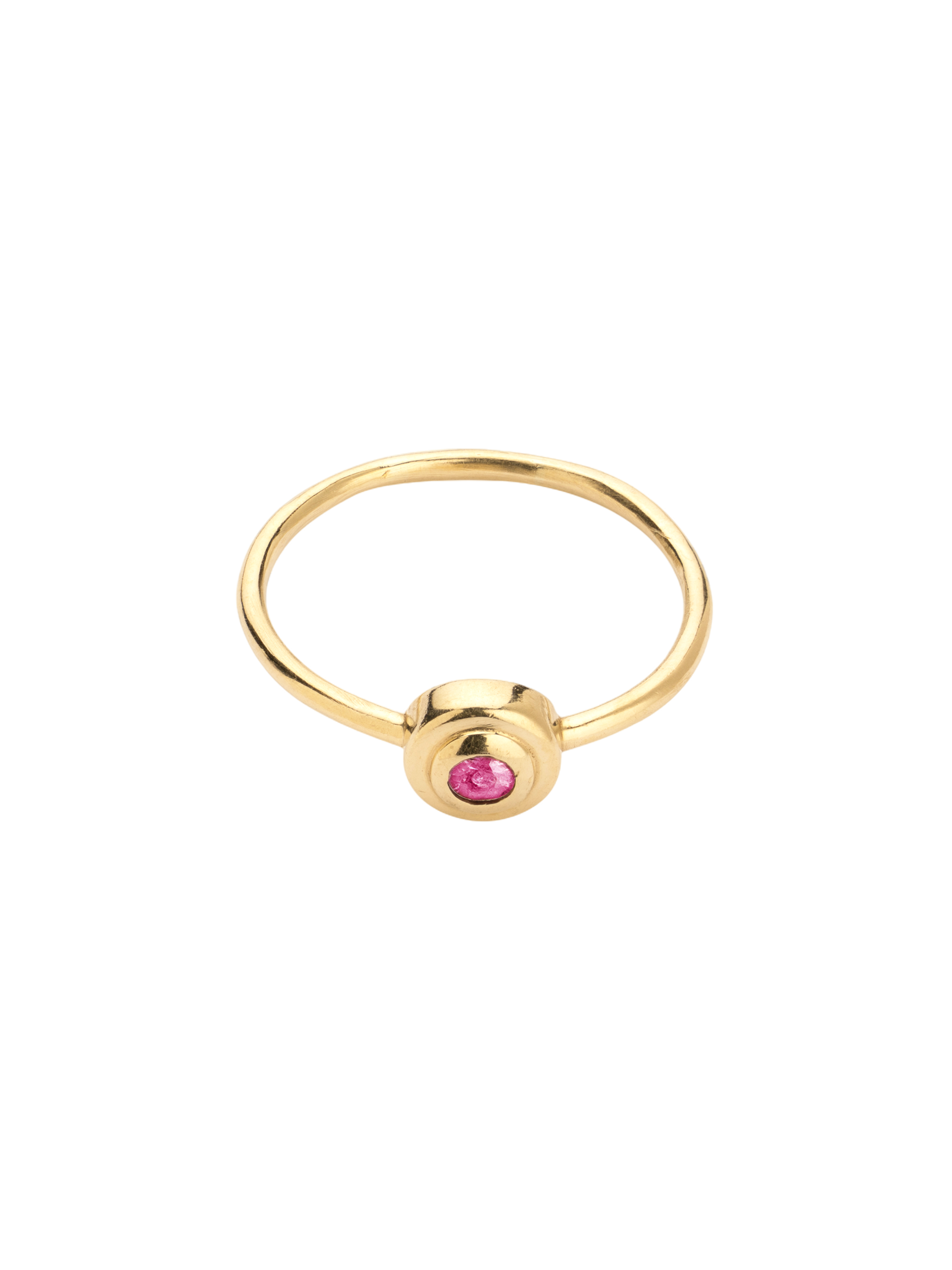 Concentric circles pink sapphire ring