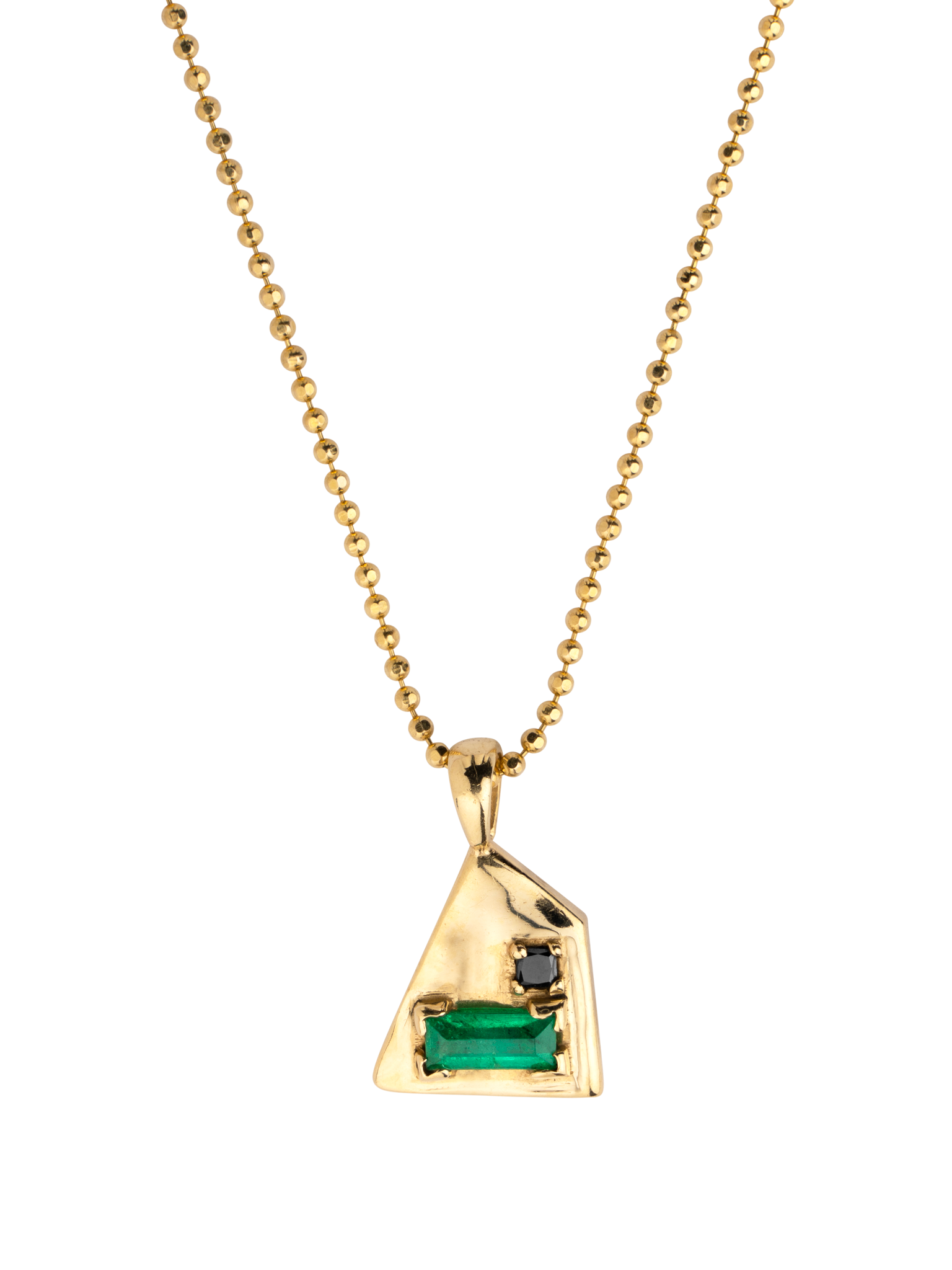 Corvus emerald and black diamond necklace