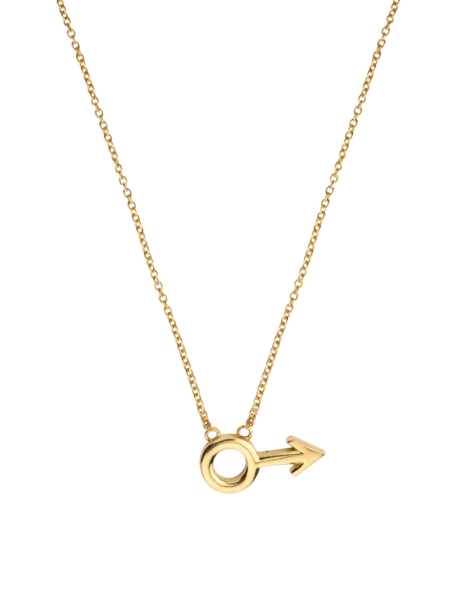 Male mars symbol necklace