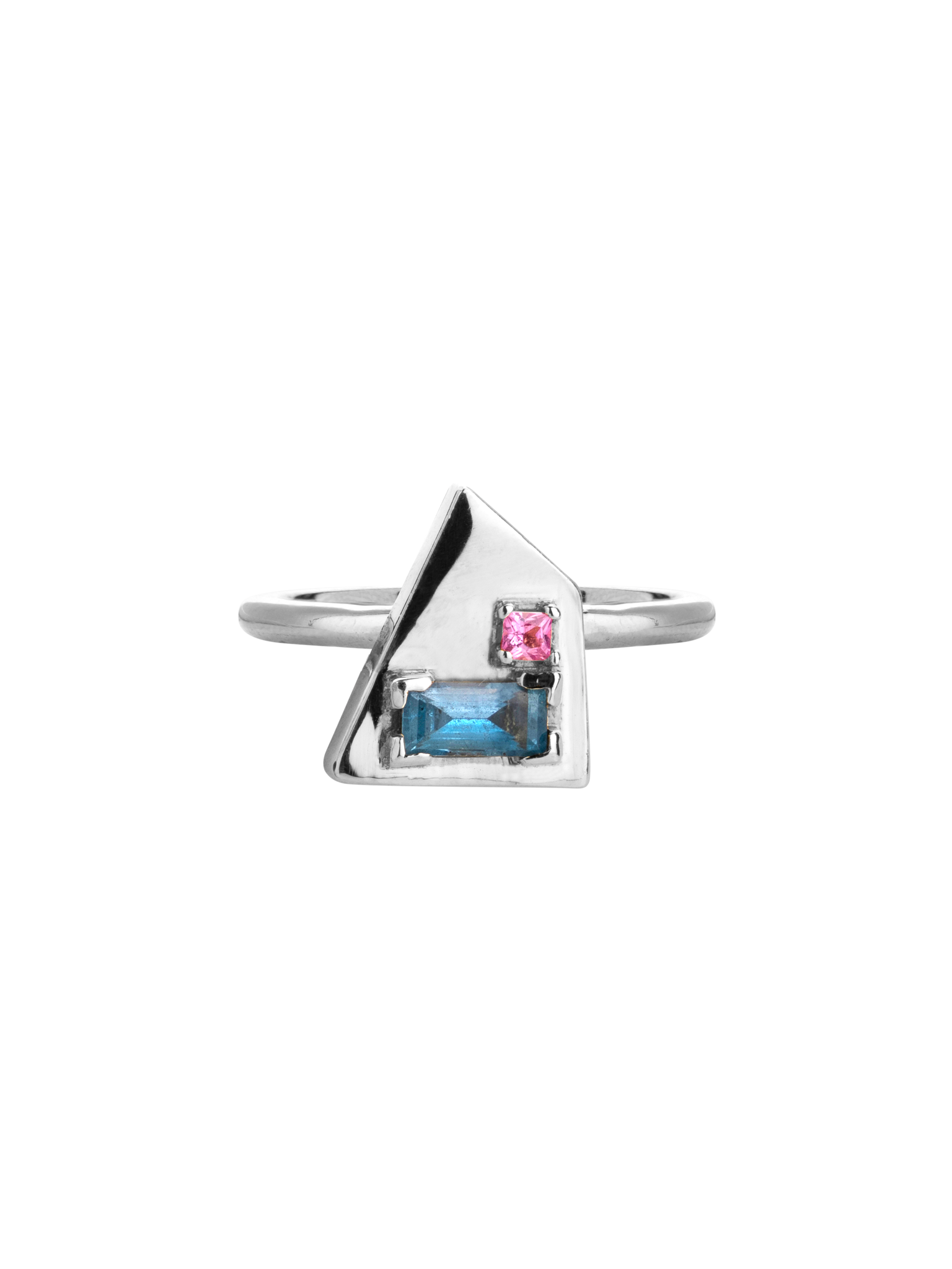 Corvus aquamarine and pink sapphire ring