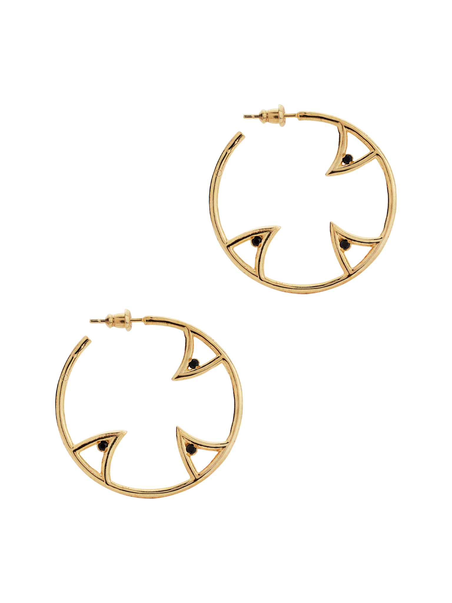 Sharch hoops gold with spinel