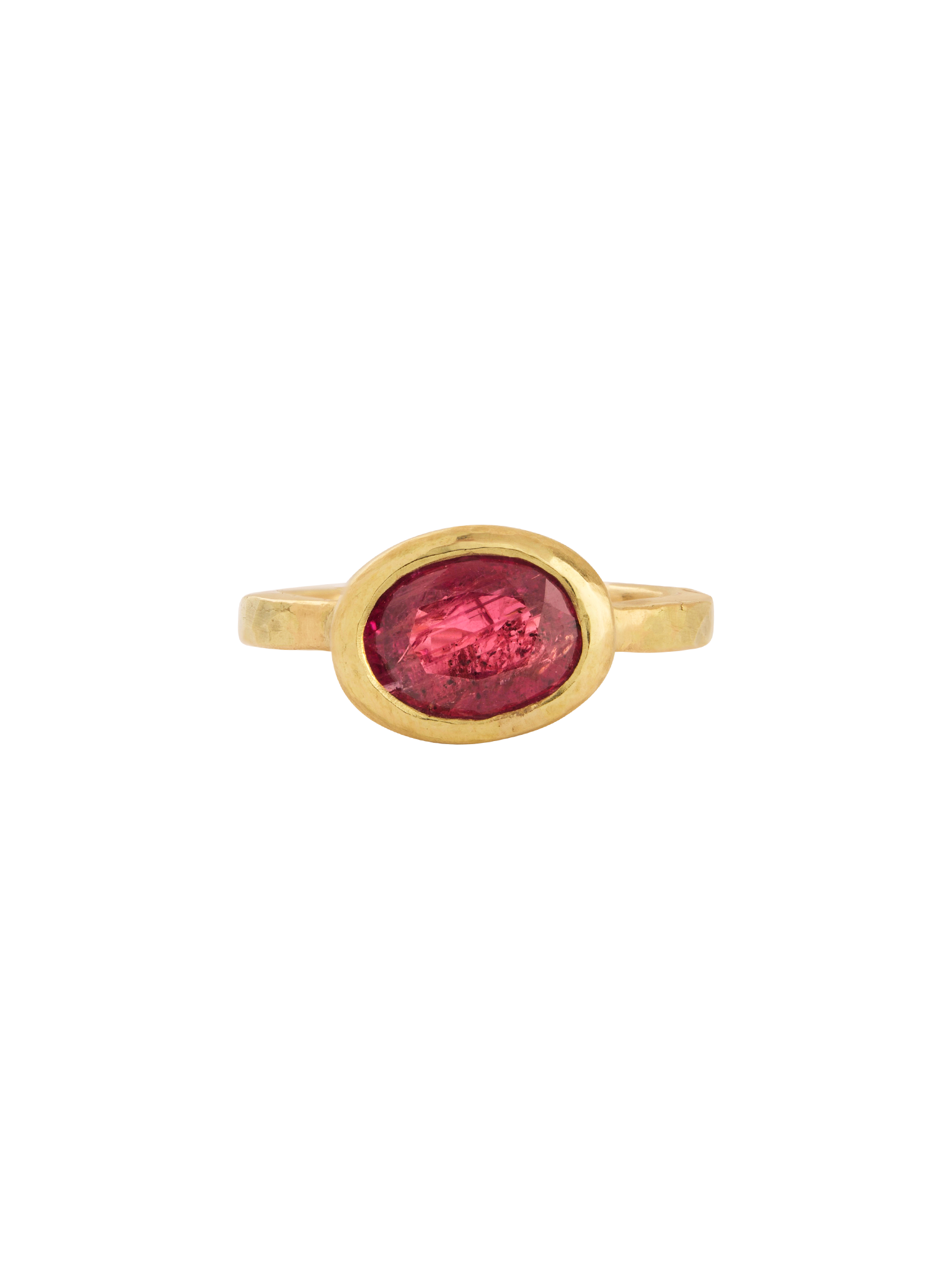 18kt yellow gold 2.82ct oval pink sapphire ring