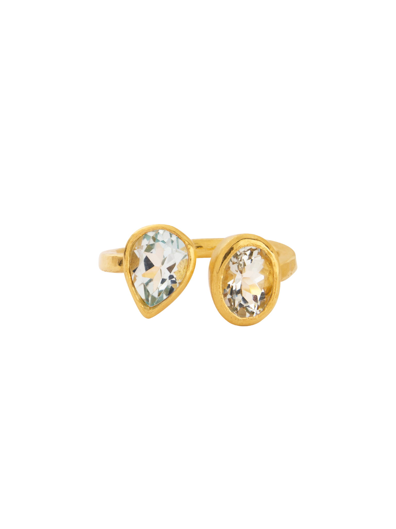 18kt gold vermeil double aquamarine ring by Deborah Murdoch | Finematter
