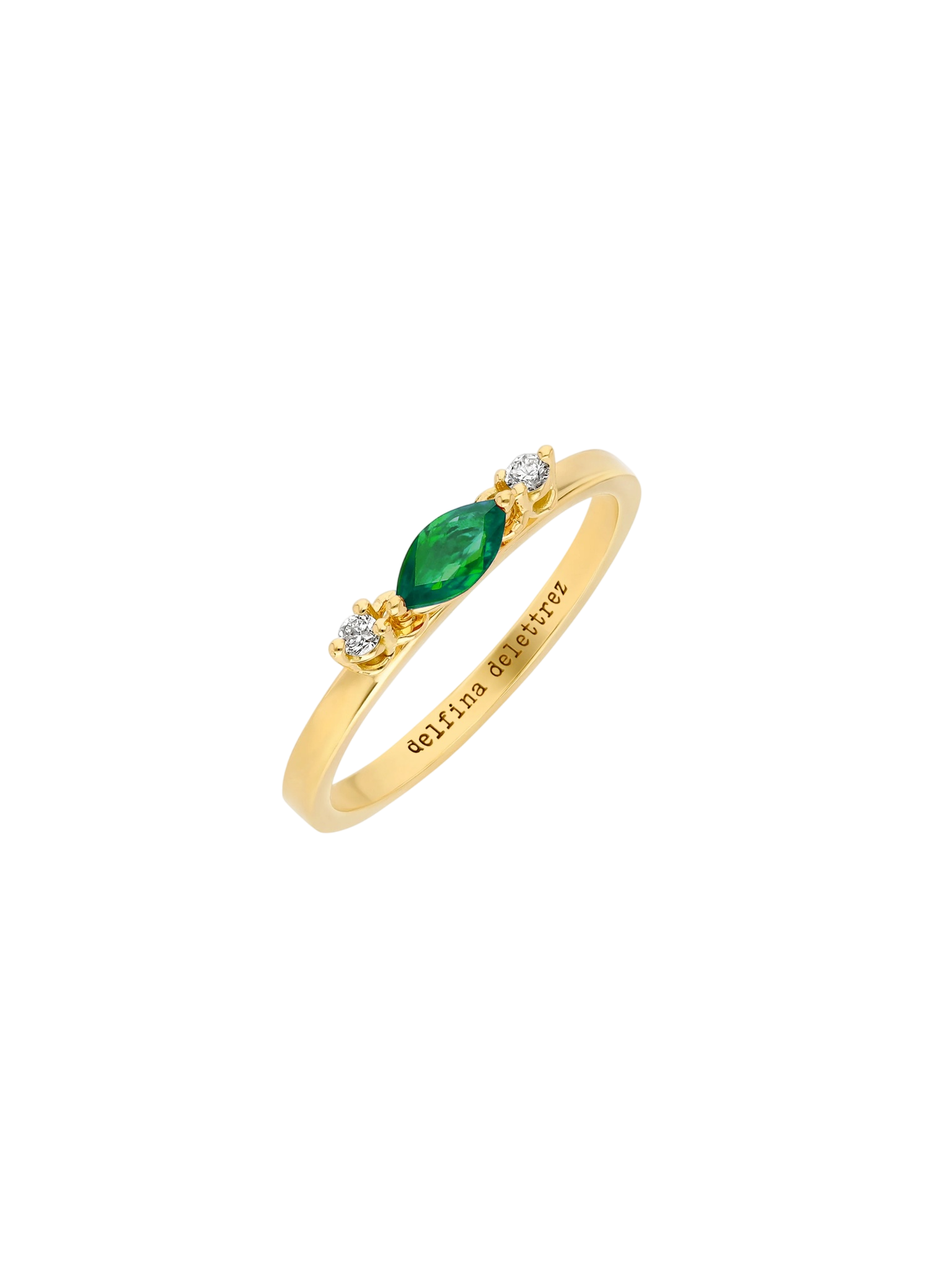 Dancing Diamonds marquise ring emerald