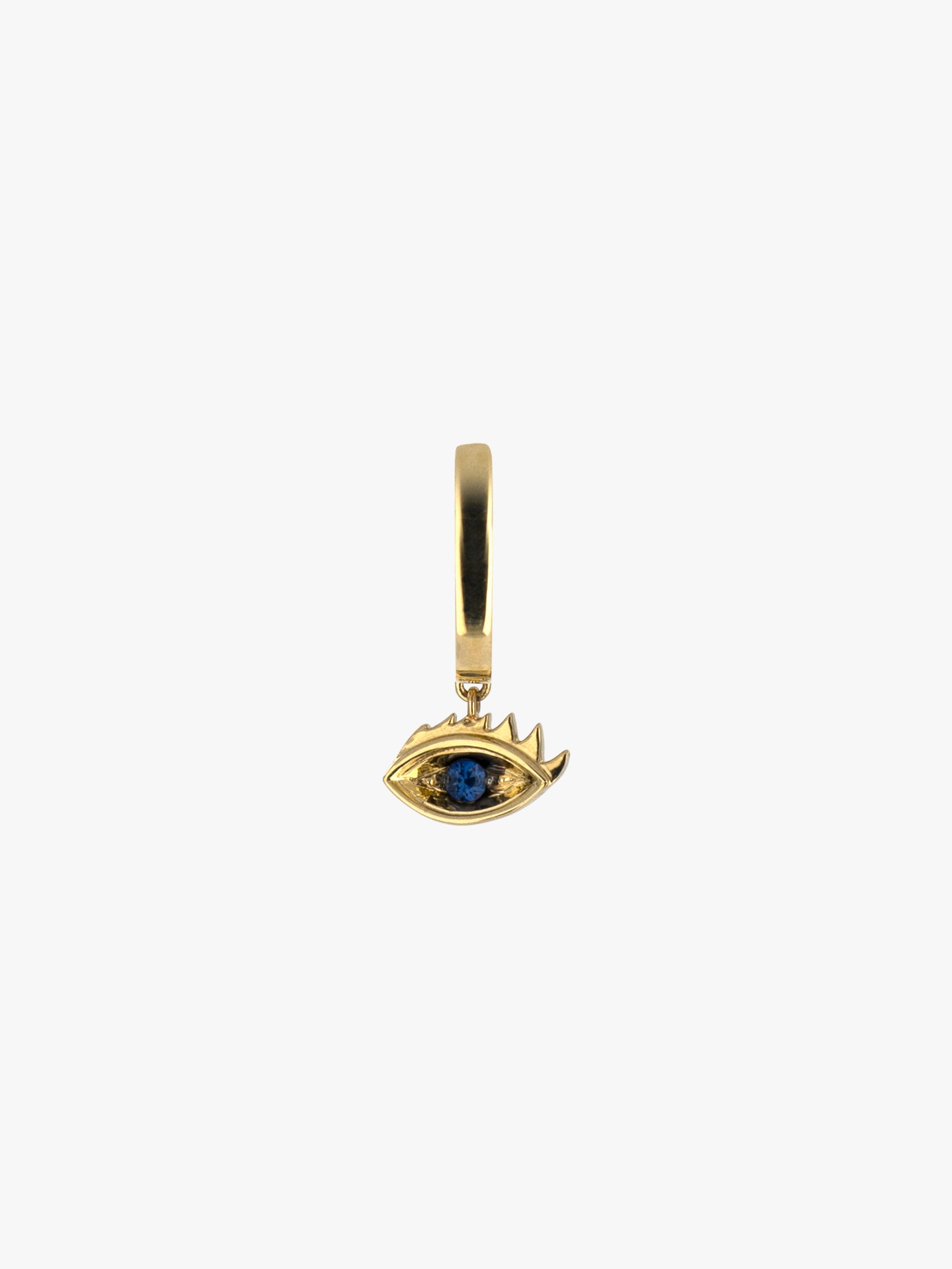 Small eye sapphire huggie earring