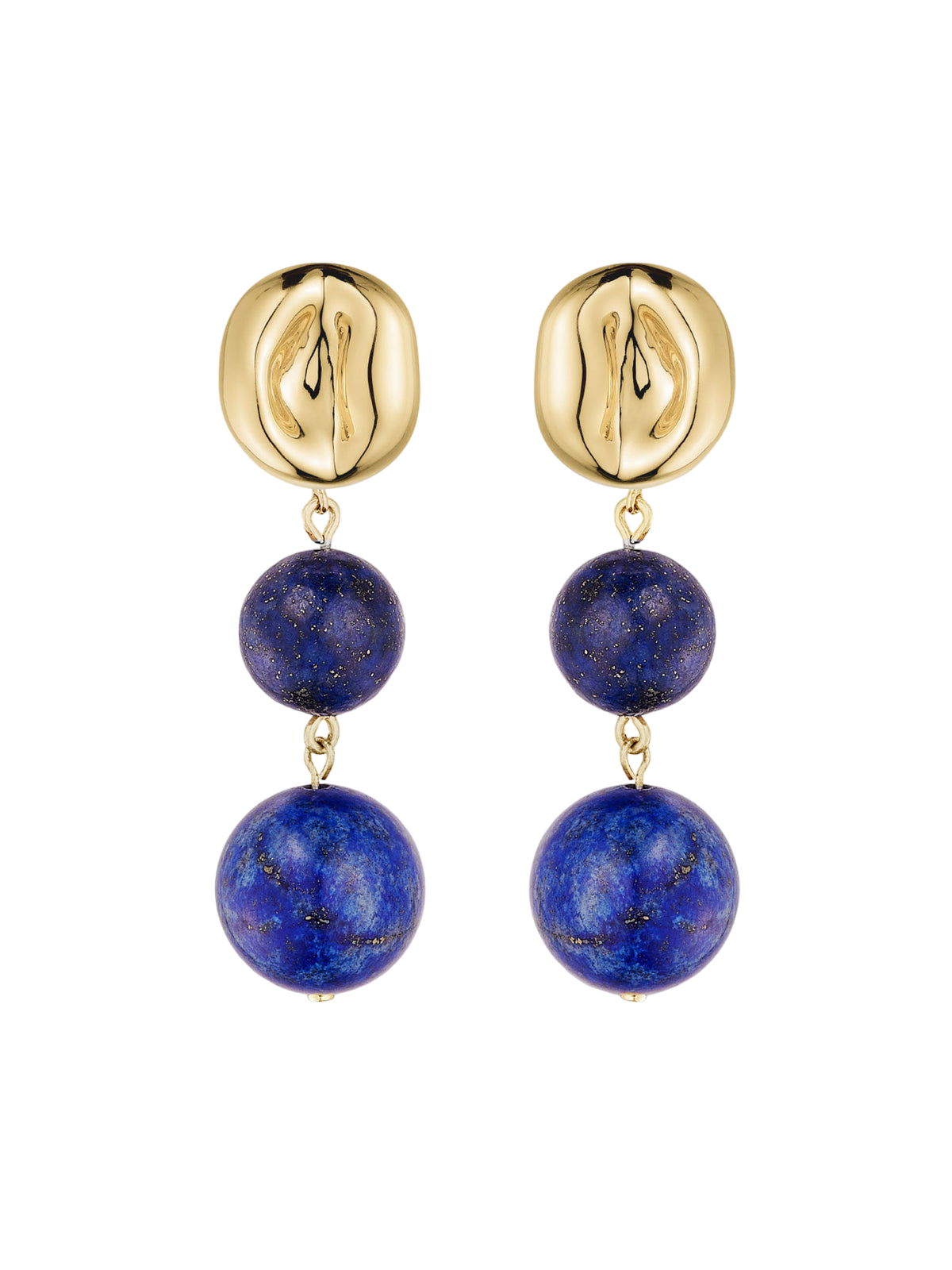 Valentine earrings - lapis lazuli & gold vermeil