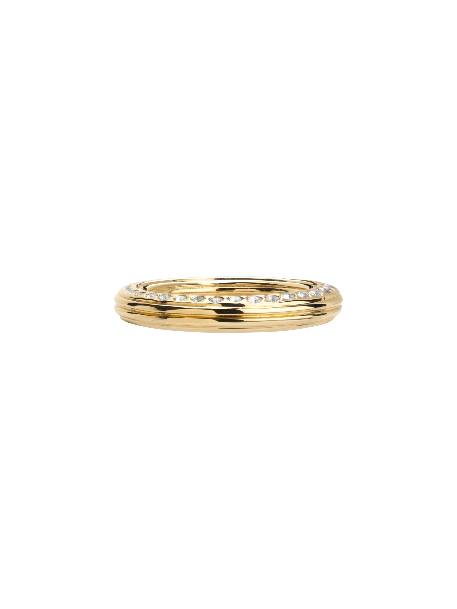 Ondulations pavé ring - gold vermeil