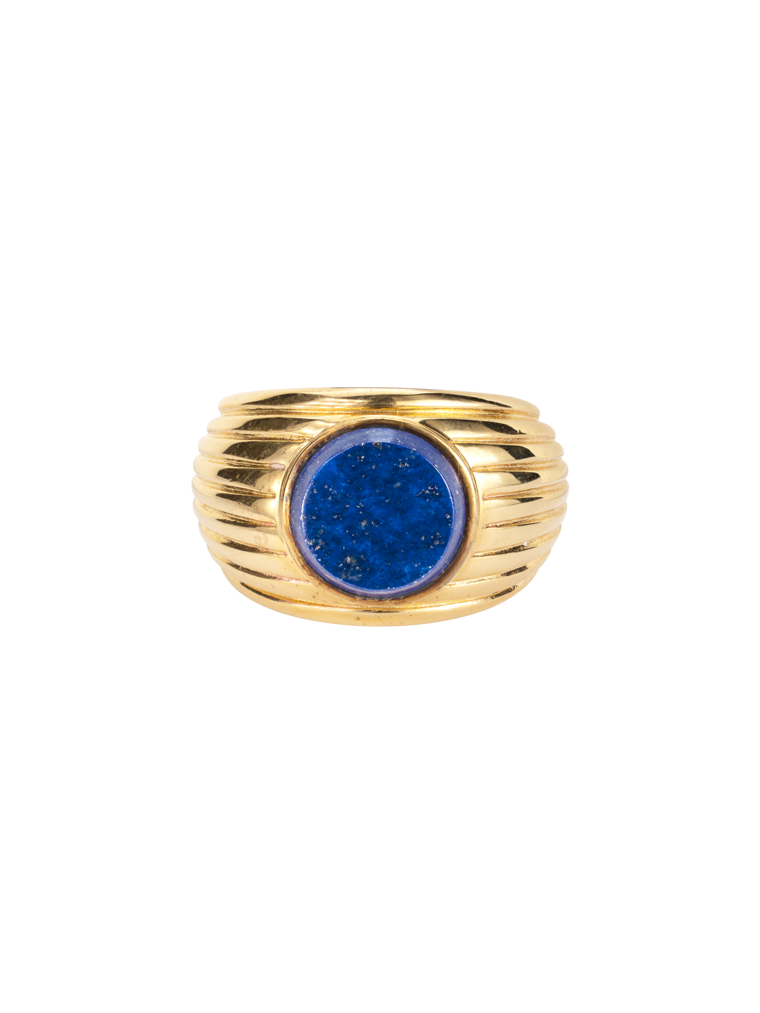 Wave motion ring - lapis lazuli & gold vermeil